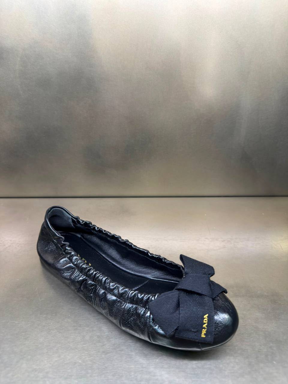 Leather Ballet Flats with Bow