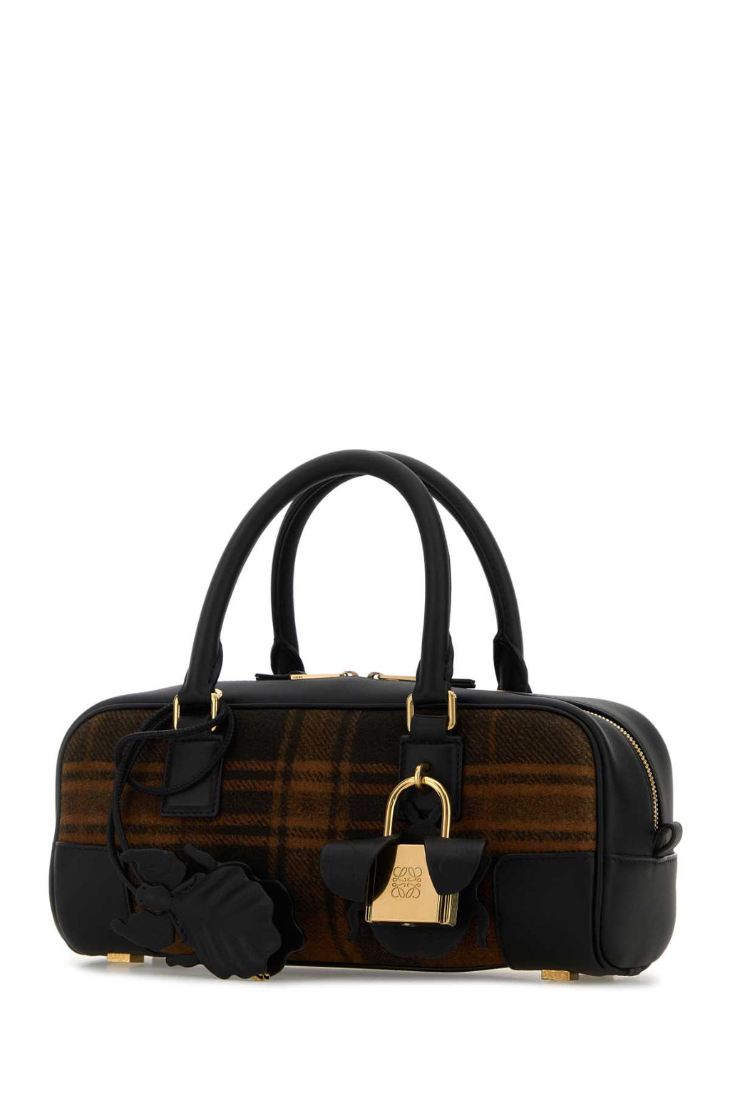 LOEWE AMAZONA 23 CROPPED TARTAN For Women Exterior: 100% Calf Lining: 100% Leather Finishing: Golden metal