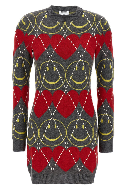 MOSCHINO 'Smiley®' wool dress For Women 36% wo, 32% pa, 27% vi, 5% ws