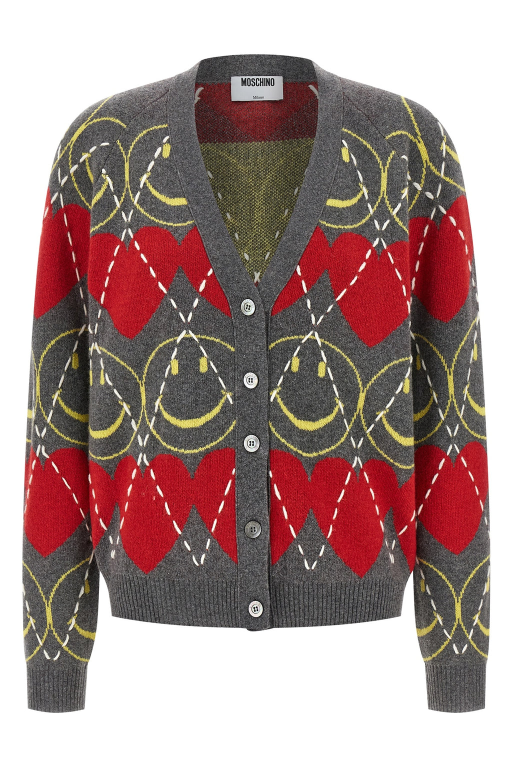 MOSCHINO 'Smiley®' cardigan For Women 36% wo, 32% pa, 27% vi, 5% ws