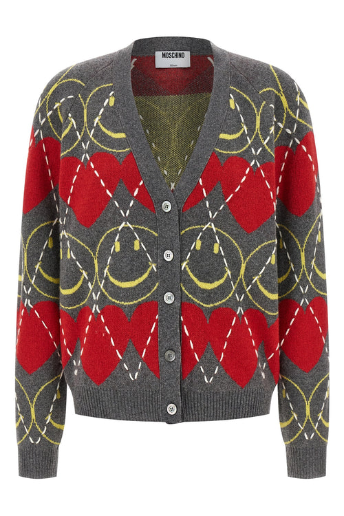 MOSCHINO 'Smiley®' cardigan For Women 36% wo, 32% pa, 27% vi, 5% ws