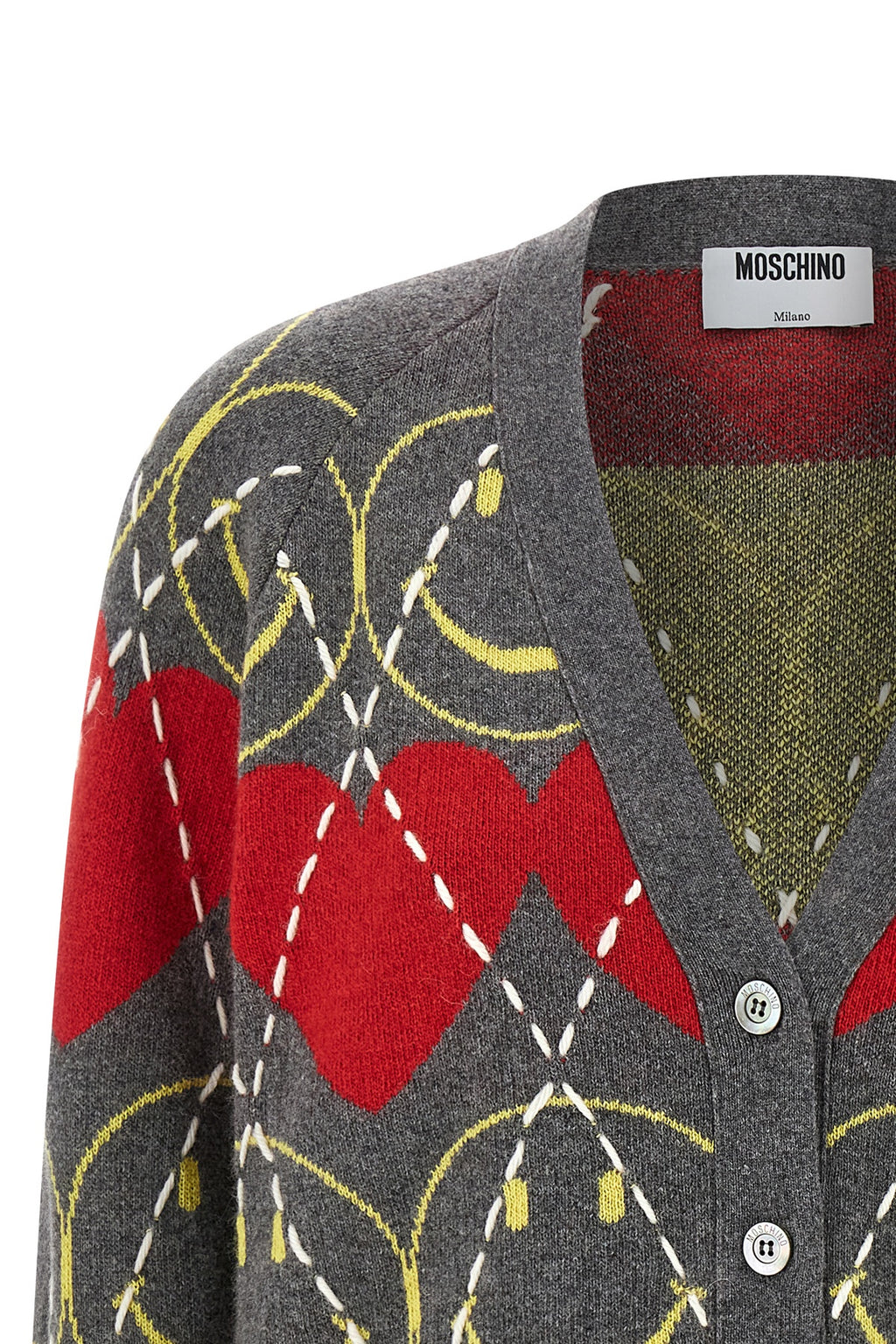 MOSCHINO 'Smiley®' cardigan For Women 36% wo, 32% pa, 27% vi, 5% ws