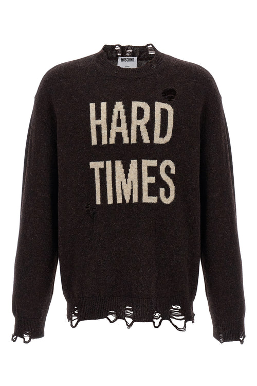 MOSCHINO 'Hard Times' sweater For Men 100% virgin wool