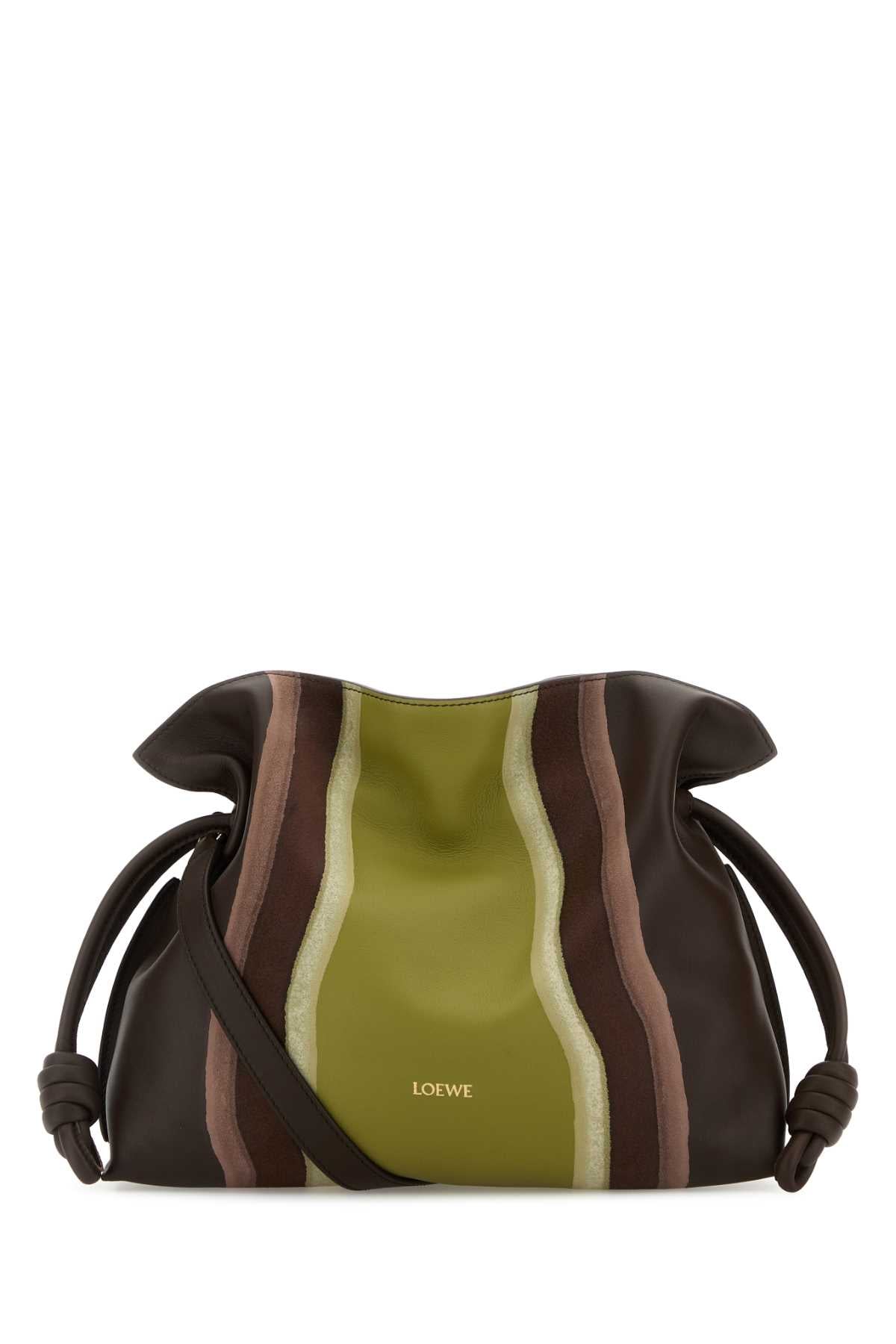 LOEWE FLAMENCO CLUTCH M LANDSCAPE For Women Exterior: 100% Calf Interior: 100% Suede Finishing: Golden metal
