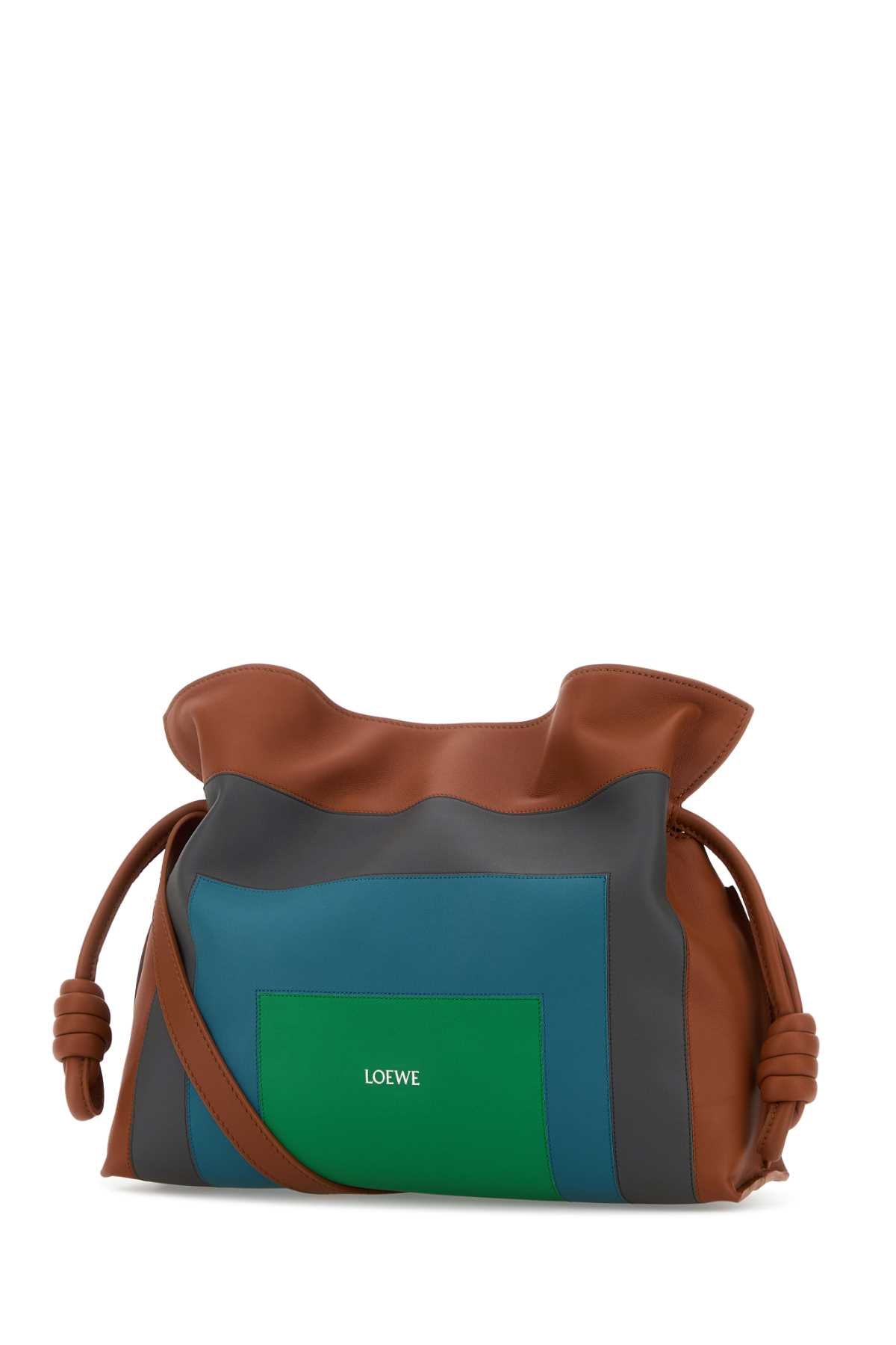 LOEWE FLAMENCO CLUTCH SQUARE For Women Exterior: 100% Calf Interior: 100% Suede Finishing: Golden metal