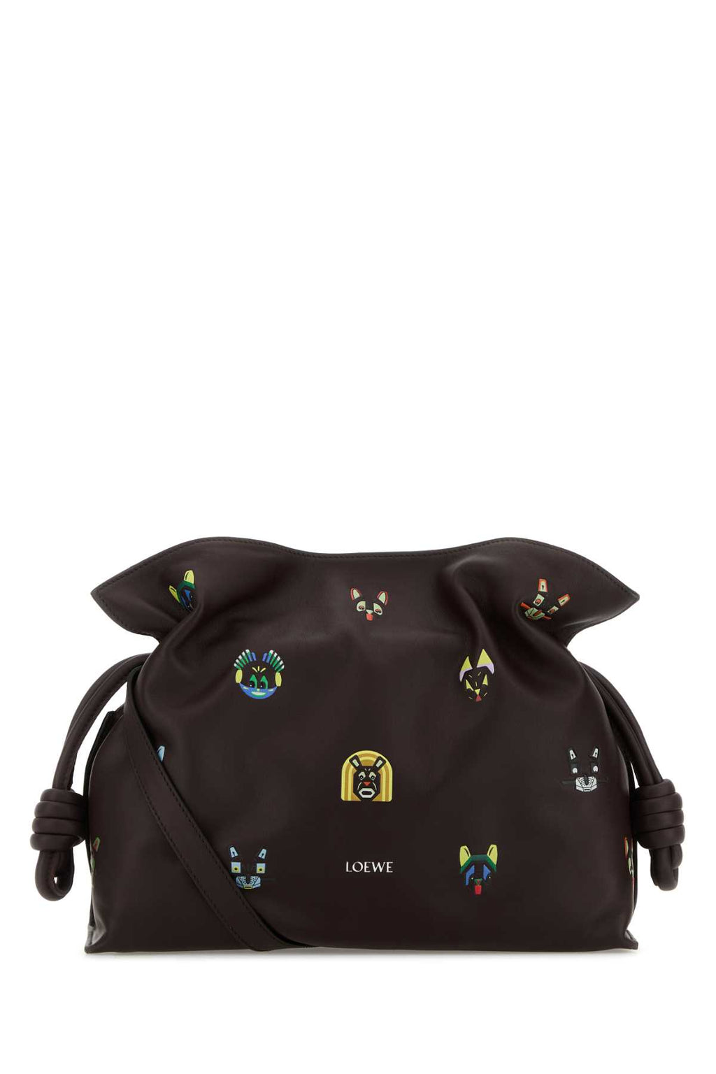 LOEWE FLAMENCO CLUTCH CATS MEDIUM For Women Exterior: 100% Leather Interior: 100% Suede Finishing: Silver metal