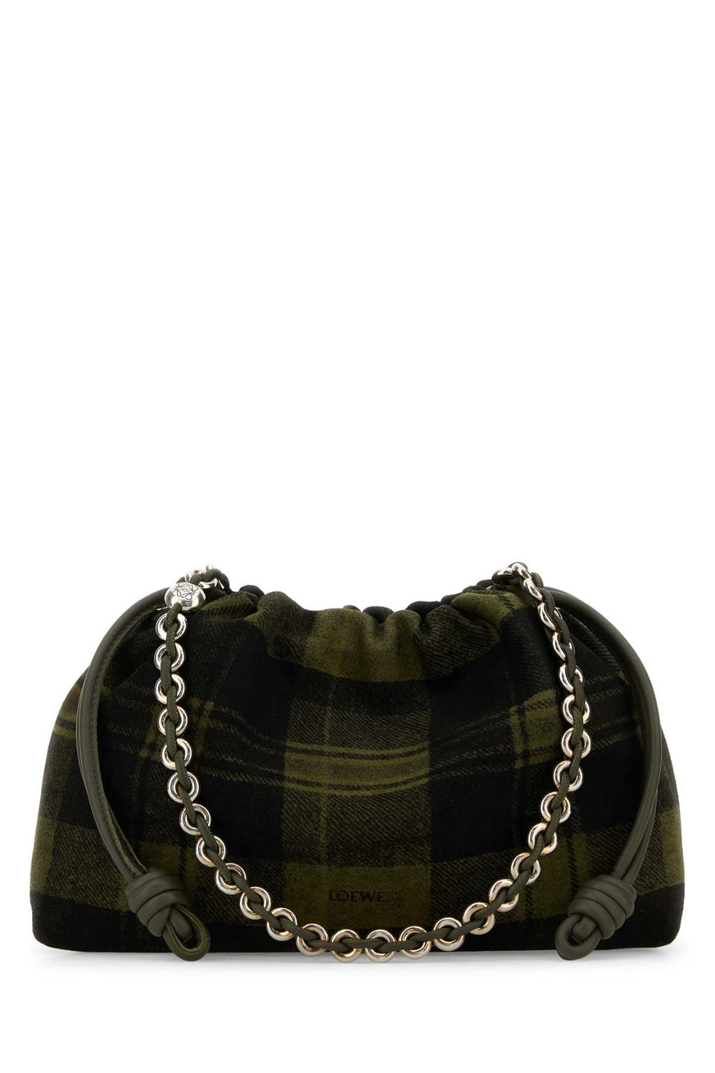 LOEWE FLAMENCO PURSE M TARTAN For Women Exterior: 100% Suede Lining: 100% Leather Finishing: Silver metal