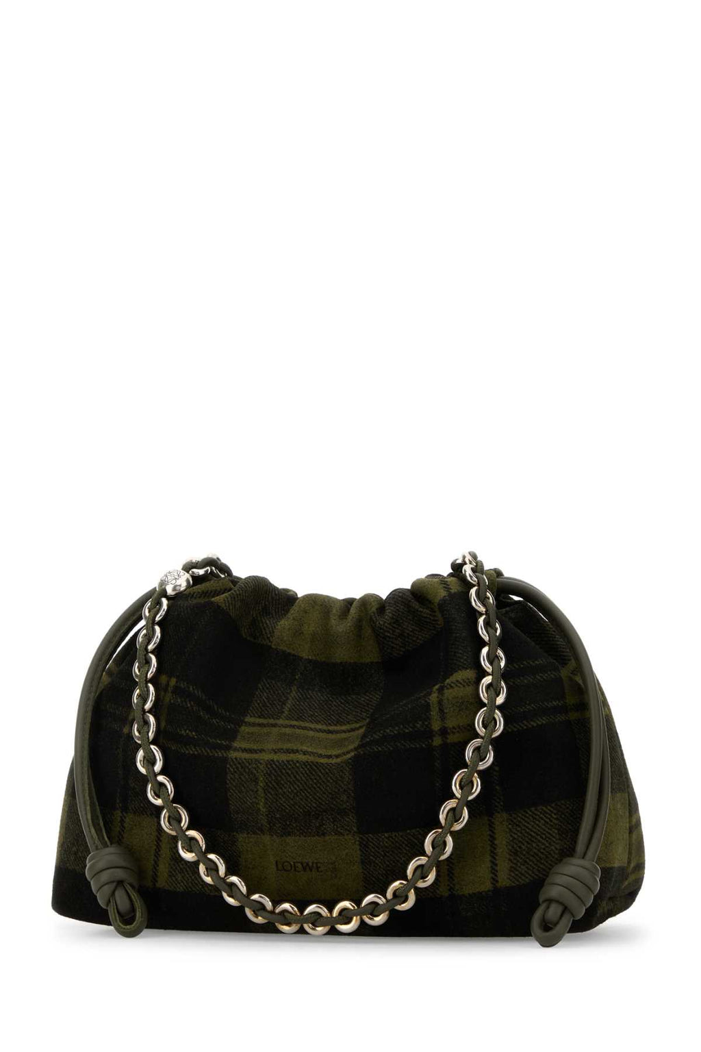 LOEWE FLAMENCO PURSE M TARTAN For Women Exterior: 100% Suede Lining: 100% Leather Finishing: Silver metal