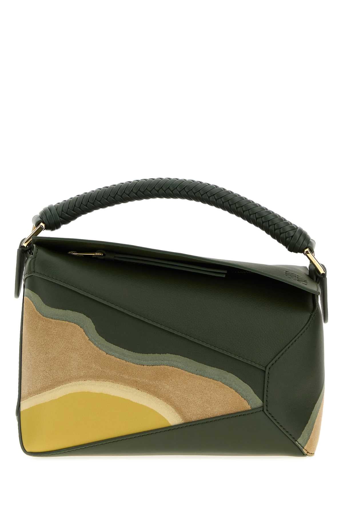 LOEWE PUZZLE EDGE S LANDSCAPE For Women Exterior: 100% Ovine leather Lining: 100% Fabric Finishing: Golden metal