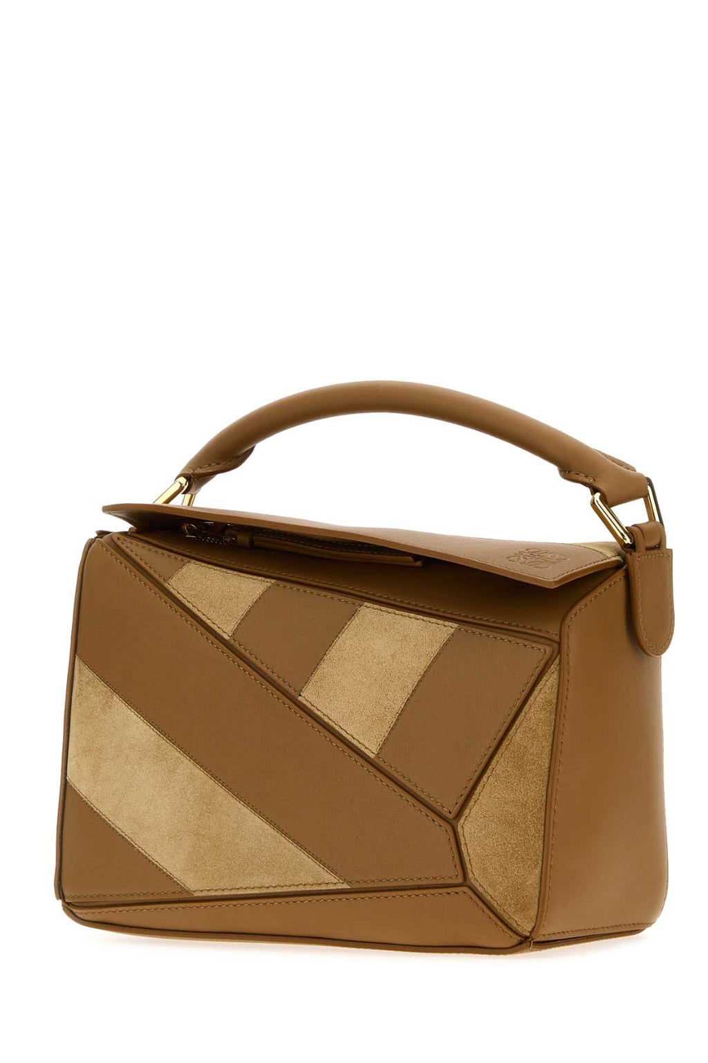 LOEWE PUZZLE S STRIPES For Women Exterior: 100% Calf 100% Suede Lining: 100% Cotton Finishing: Golden metal