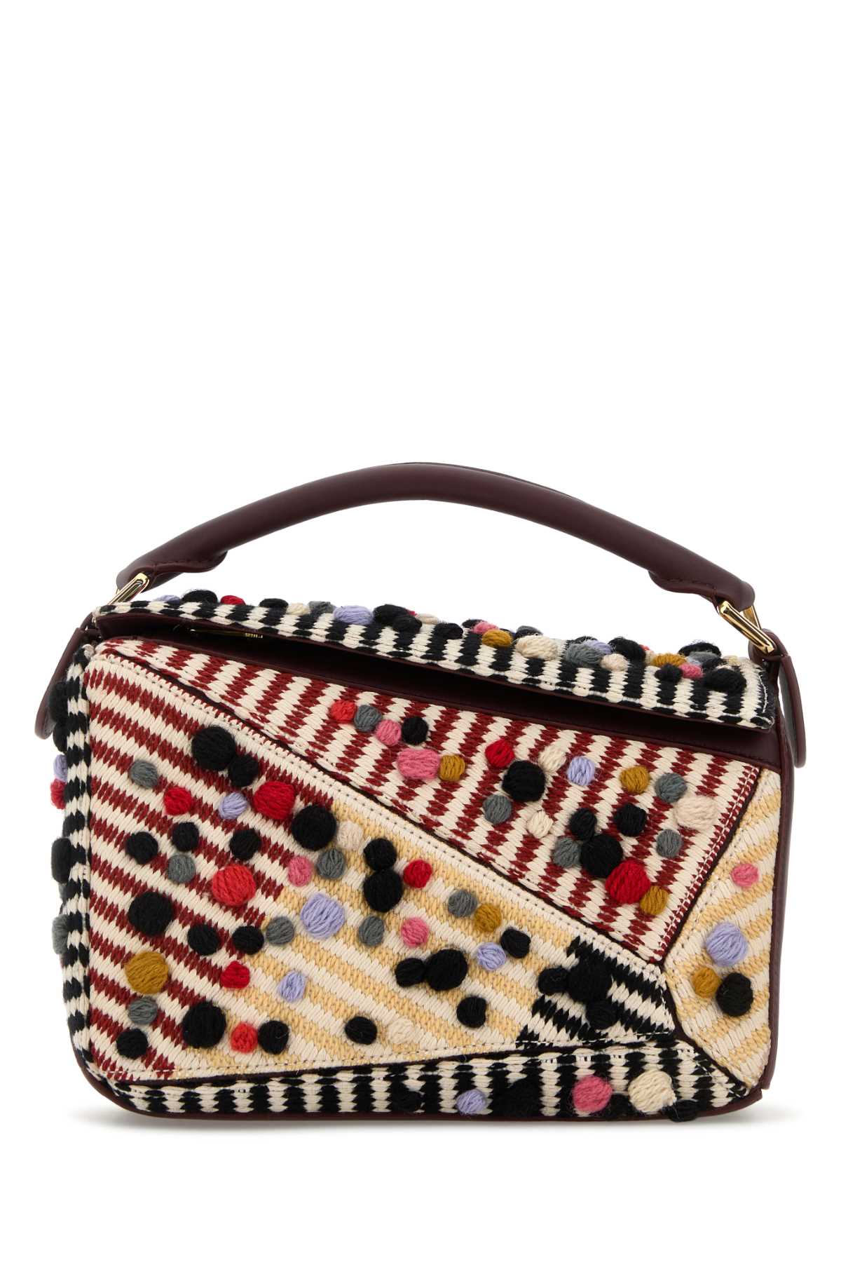LOEWE PUZZLE S DOTTED For Women Exterior: 100% Fabric 100% Calf Lining: 100% Leather Finishing: Golden metal