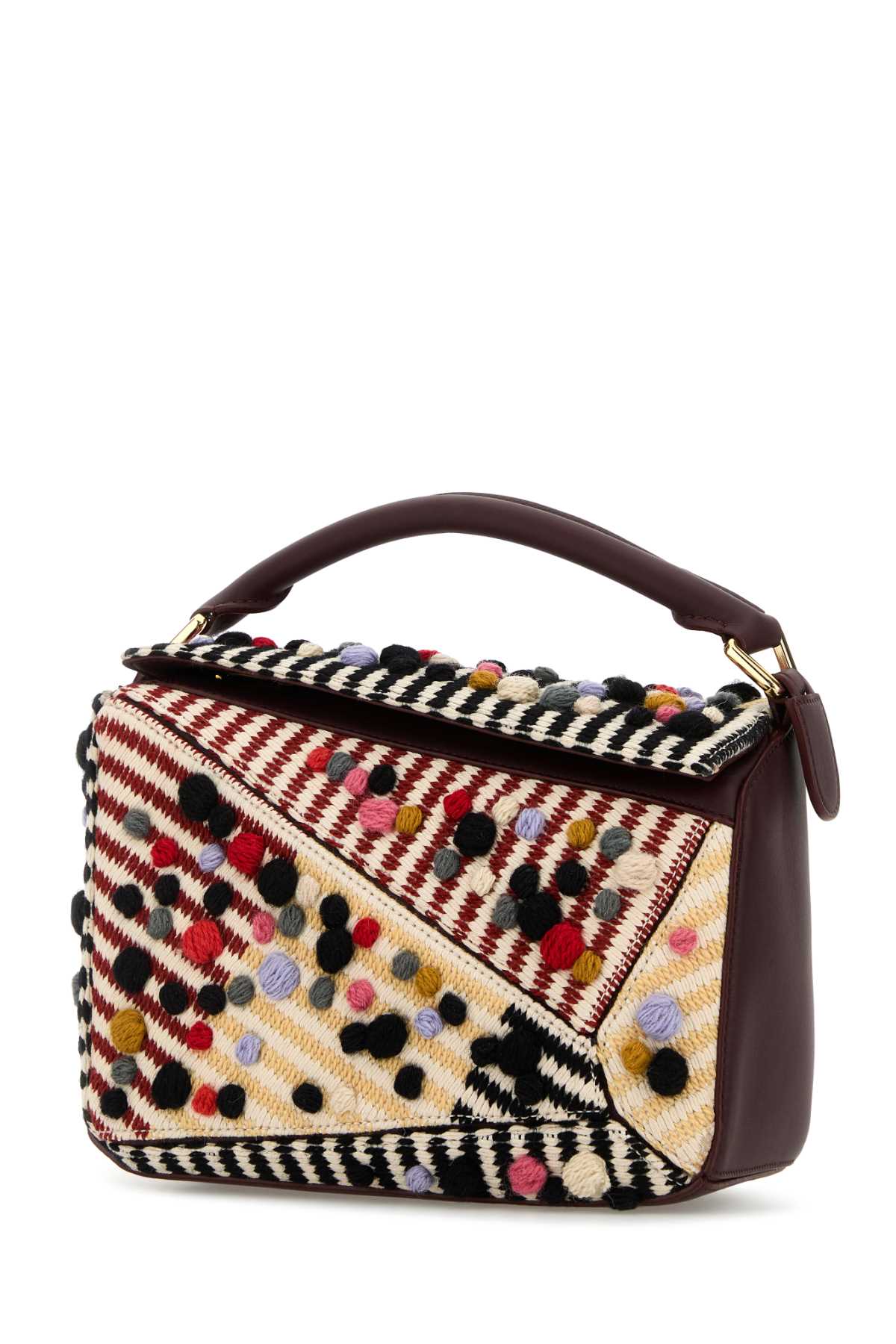 LOEWE PUZZLE S DOTTED For Women Exterior: 100% Fabric 100% Calf Lining: 100% Leather Finishing: Golden metal