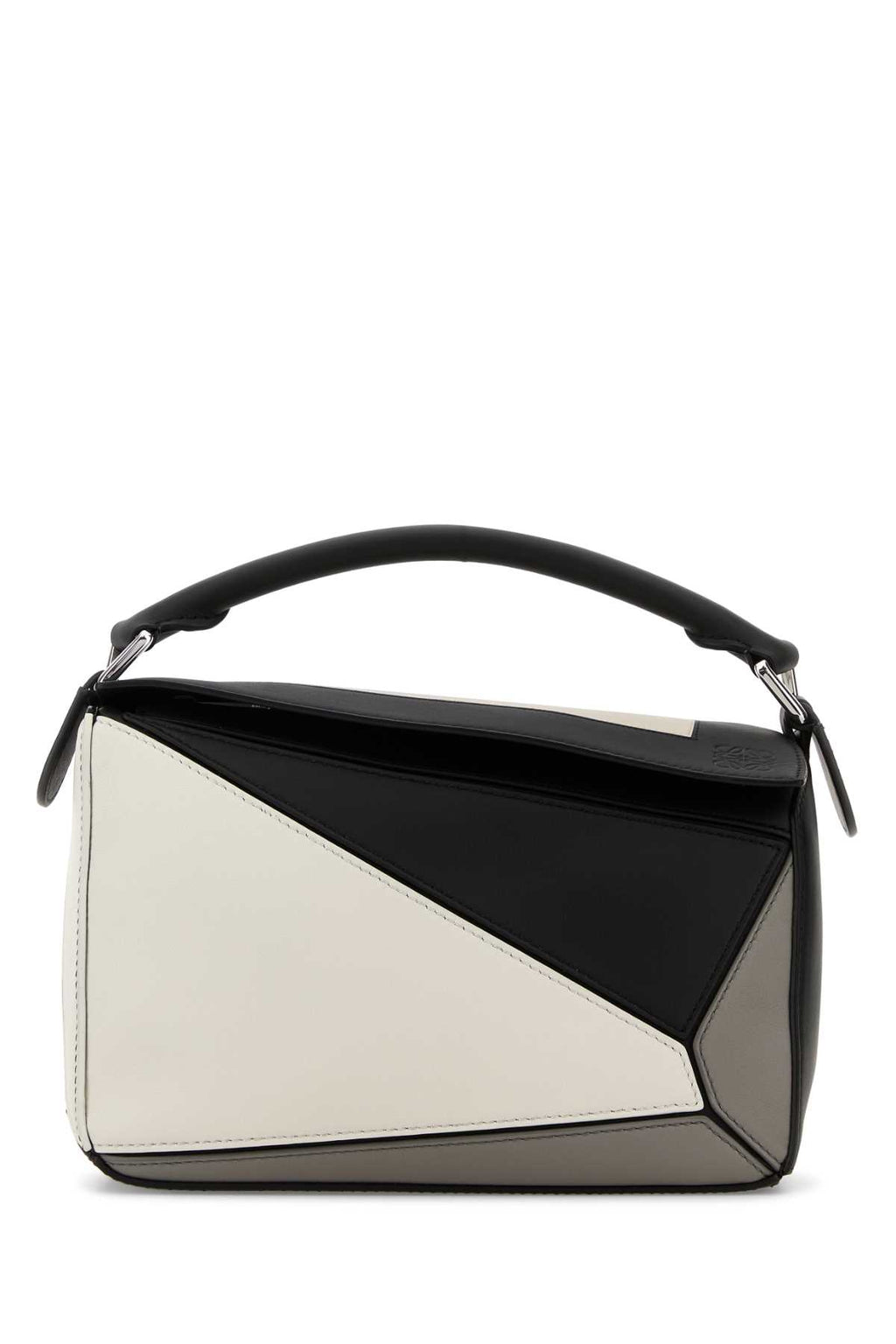 LOEWE PUZZLE S SQUARE For Women Exterior: 100% Suede Lining: 100% Suede Finishing: Silver metal