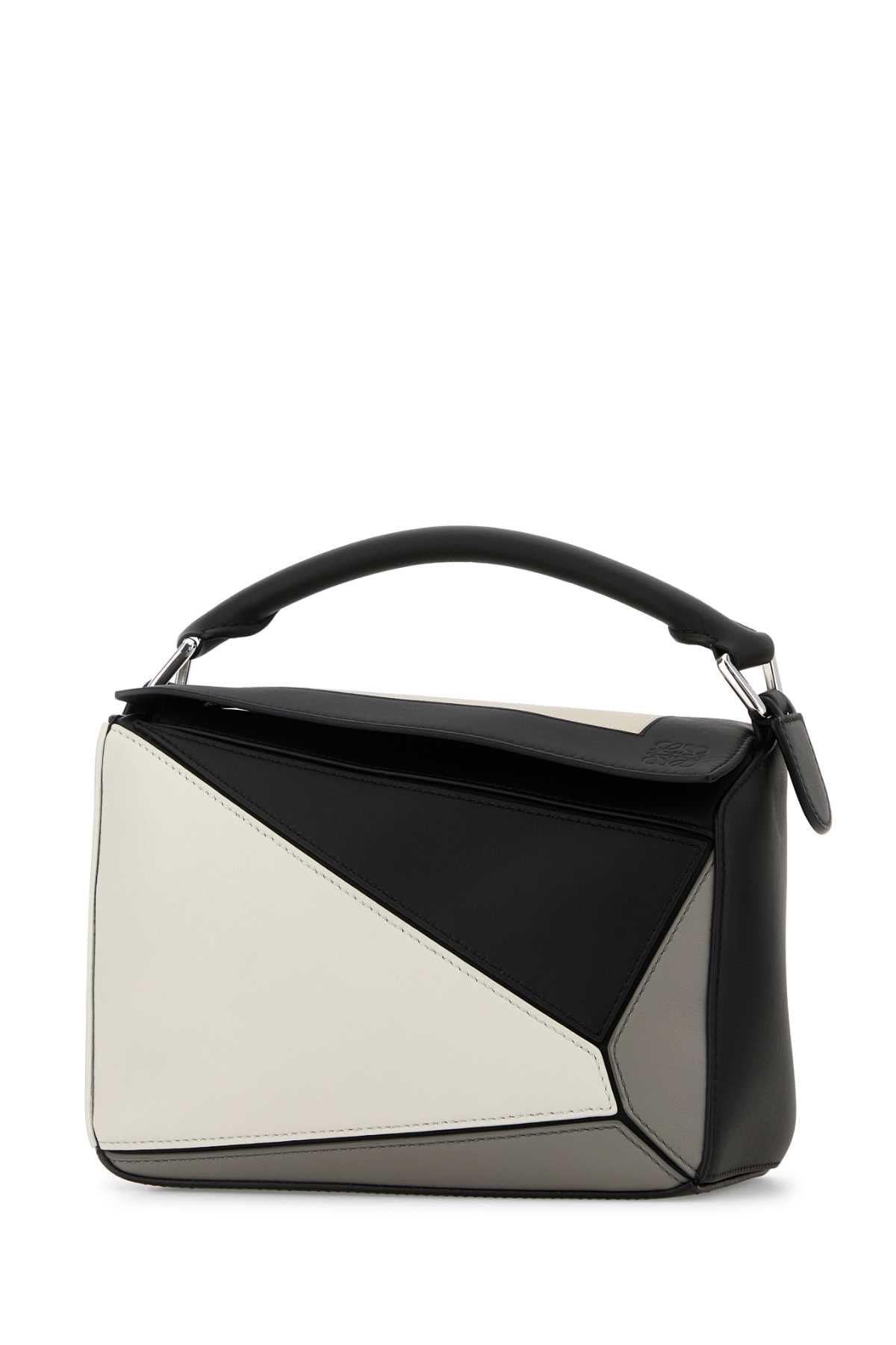 LOEWE PUZZLE S SQUARE For Women Exterior: 100% Suede Lining: 100% Suede Finishing: Silver metal
