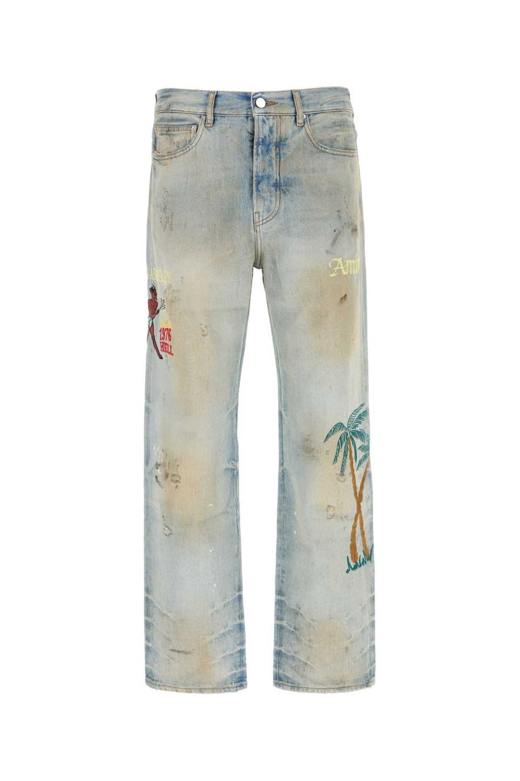 AMIRI EMBROIDERED SINNERS JEAN For Men Exterior: 100% Cotton
