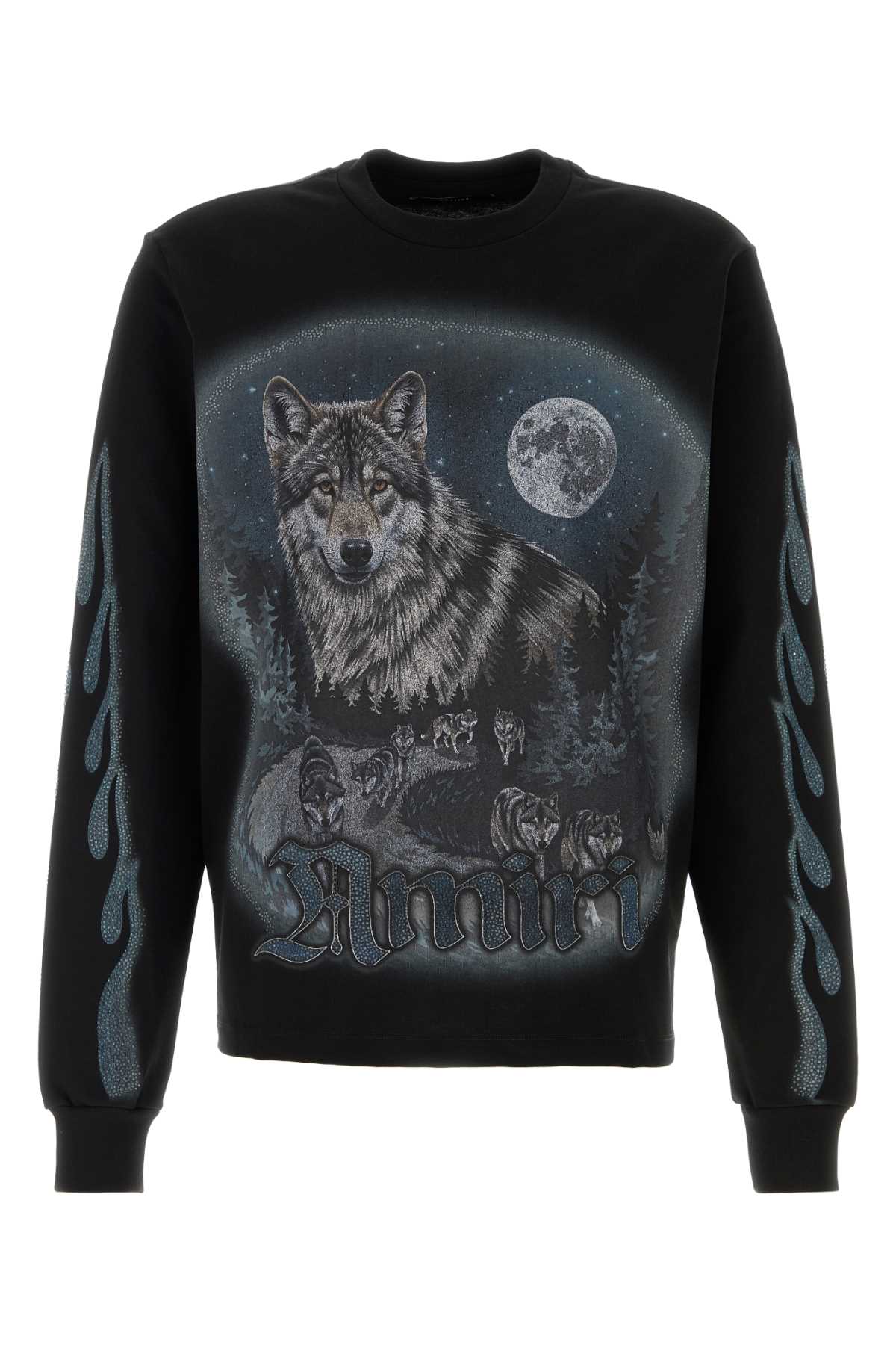 AMIRI CRYSTAL WOLF MOON LS TEE For Men Exterior: 100% Cotton