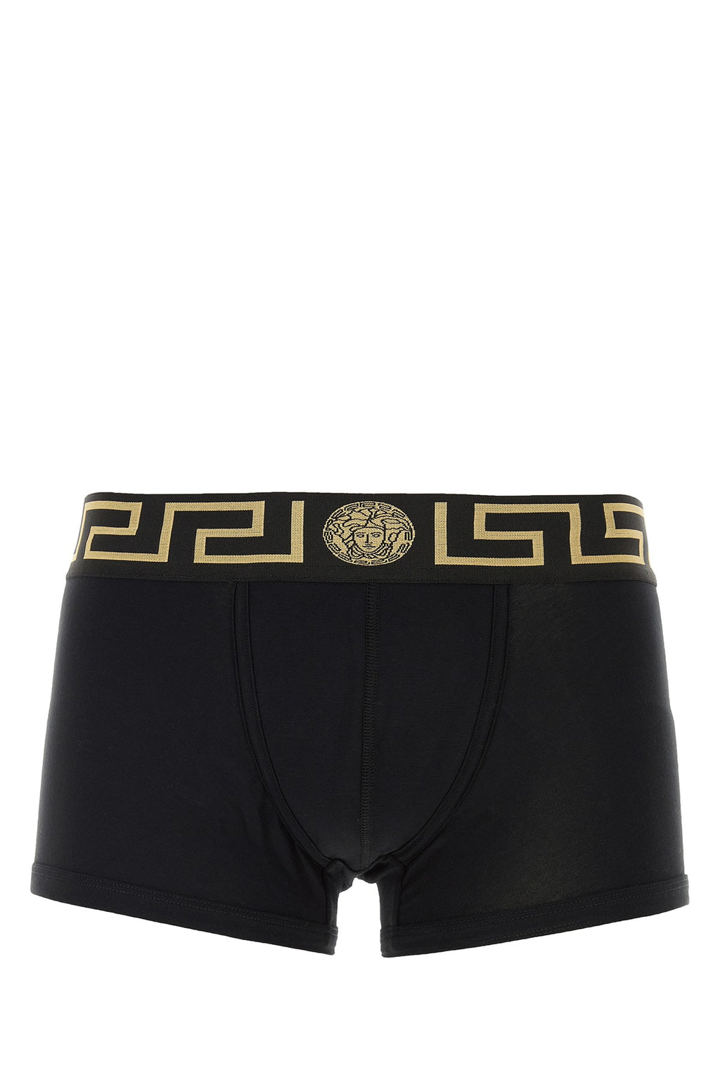 VERSACE UNDERPANTS LOW RISE TRUNK STRETCH BIO COTTON JERS For Men 1.Outer Fabric:6% Elastane, 94% CottonGusset:6% Elastane, 94% CottonTrim:9% Elastane, 9% Nylon, 82% Polyester