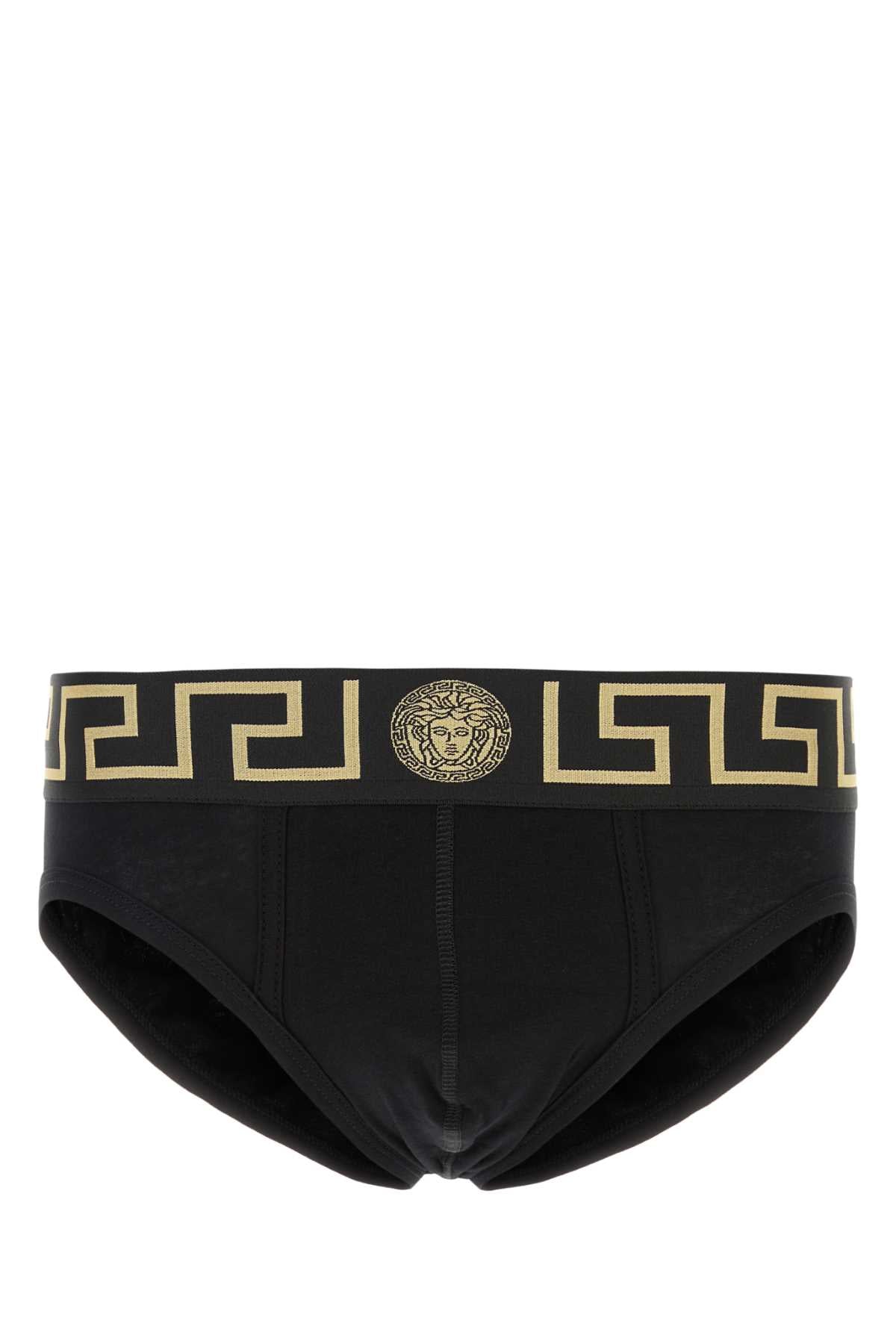 VERSACE BI-PACK SLIP JERSEY TOPEKA BI-STRETCH COTTON ORGAN For Men 1.Outer Fabric:6% Elastane, 94% CottonGusset:6% Elastane, 94% CottonTrim:9% Elastane, 9% Nylon, 82% Polyester
