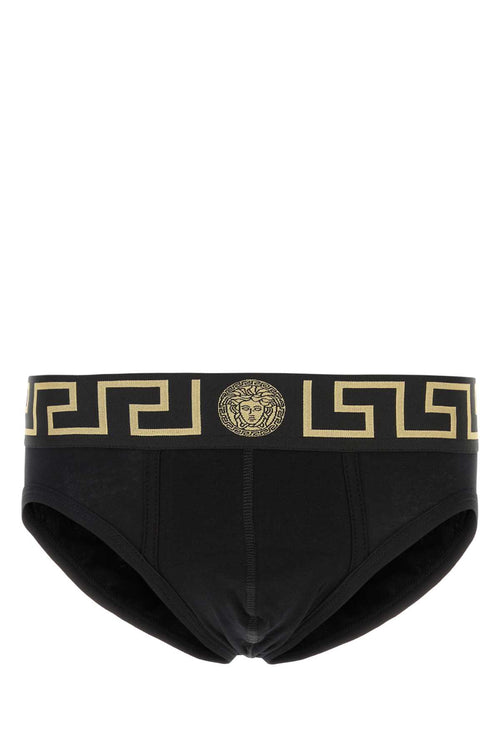 VERSACE BI-PACK SLIP JERSEY TOPEKA BI-STRETCH COTTON ORGAN For Men 1.Outer Fabric:6% Elastane, 94% CottonGusset:6% Elastane, 94% CottonTrim:9% Elastane, 9% Nylon, 82% Polyester