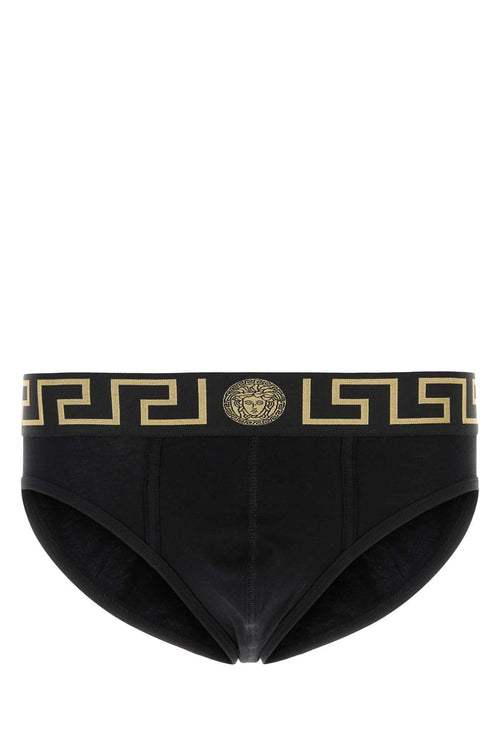 VERSACE BI-PACK SLIP JERSEY TOPEKA BI For Men 1.Outer Fabric:6% Elastane, 94% CottonGusset:6% Elastane, 94% CottonTrim:9% Elastane, 9% Nylon, 82% Polyester