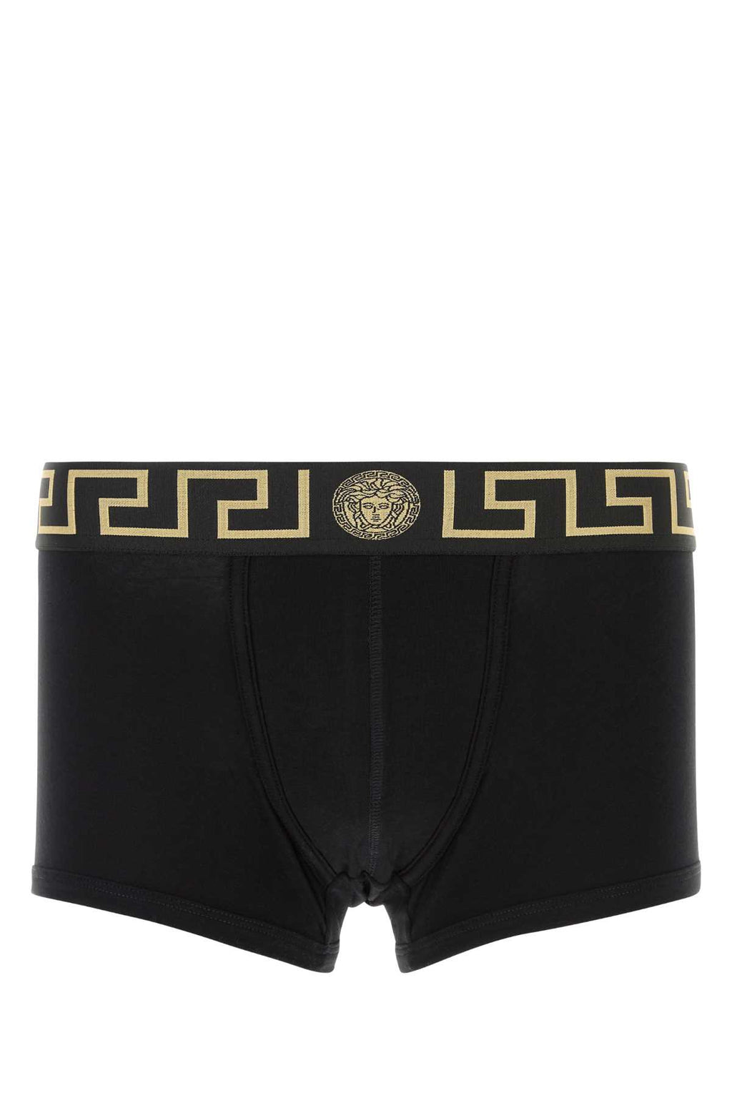 VERSACE BI-PACK TRUNK JERSEY TOPEKA BI-STRETCH COTTON ORGA For Men 1.Outer Fabric:6% Elastane, 94% CottonGusset:6% Elastane, 94% CottonTrim:9% Elastane, 9% Nylon, 82% Polyester