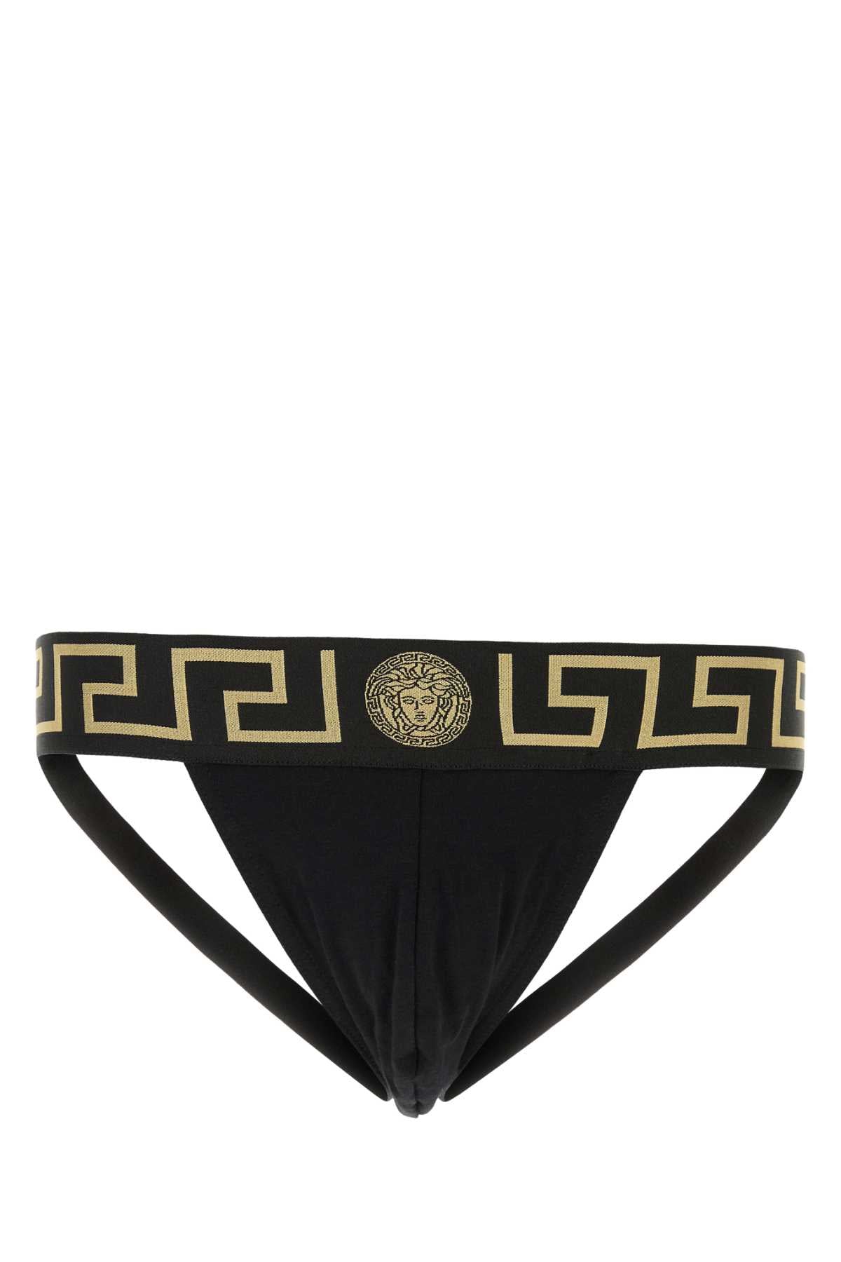VERSACE UNDERPANTS JOCK STRAP JERSEY TOPEKA BI- For Men 1.Outer Fabric:6% Elastane, 94% Cotton2.Trim:2% Nylon, 17% Elastane, 81% PolyesterGusset:6% Elastane, 94% CottonTrim:9% Elastane, 9% Nylon, 82% Polyester