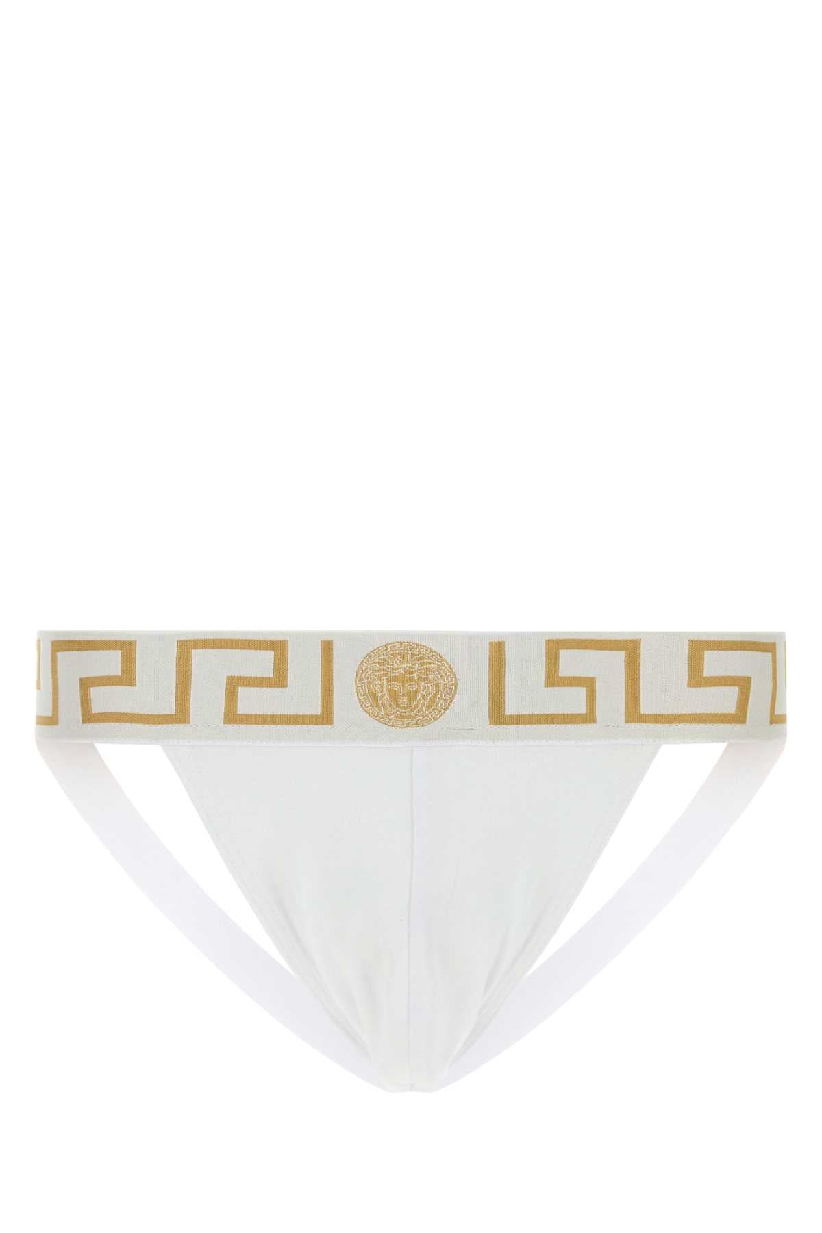 VERSACE UNDERPANTS JOCK STRAP JERSEY TOPEKA BI For Men 1.Outer Fabric:6% Elastane, 94% Cotton2.Trim:2% Nylon, 17% Elastane, 81% PolyesterGusset:6% Elastane, 94% CottonTrim:9% Elastane, 9% Nylon, 82% Polyester