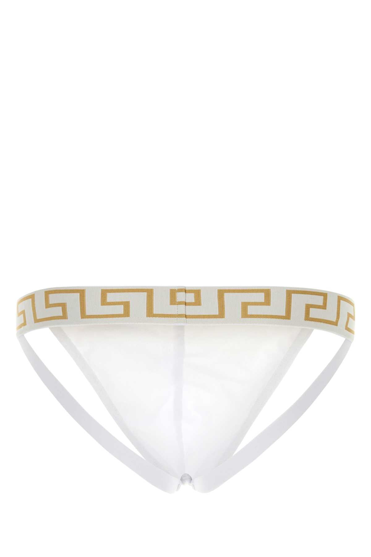 VERSACE UNDERPANTS JOCK STRAP JERSEY TOPEKA BI For Men 1.Outer Fabric:6% Elastane, 94% Cotton2.Trim:2% Nylon, 17% Elastane, 81% PolyesterGusset:6% Elastane, 94% CottonTrim:9% Elastane, 9% Nylon, 82% Polyester
