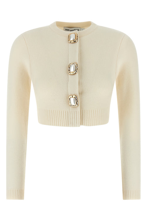 SELF PORTRAIT 'Cream Wool' cardigan For Women 93% wool 6% polyamide 1% elastane