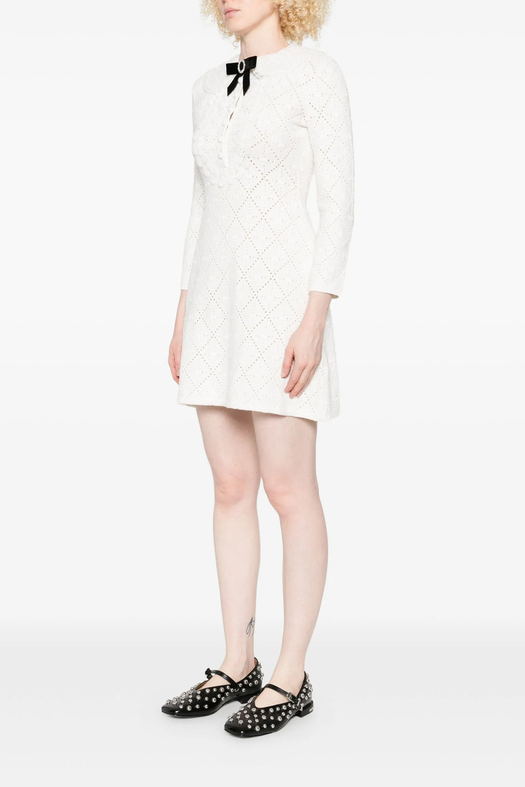 SELF PORTRAIT Lace dress For Women 77% cotton 16% polyester 6% polyamide 1% elastane