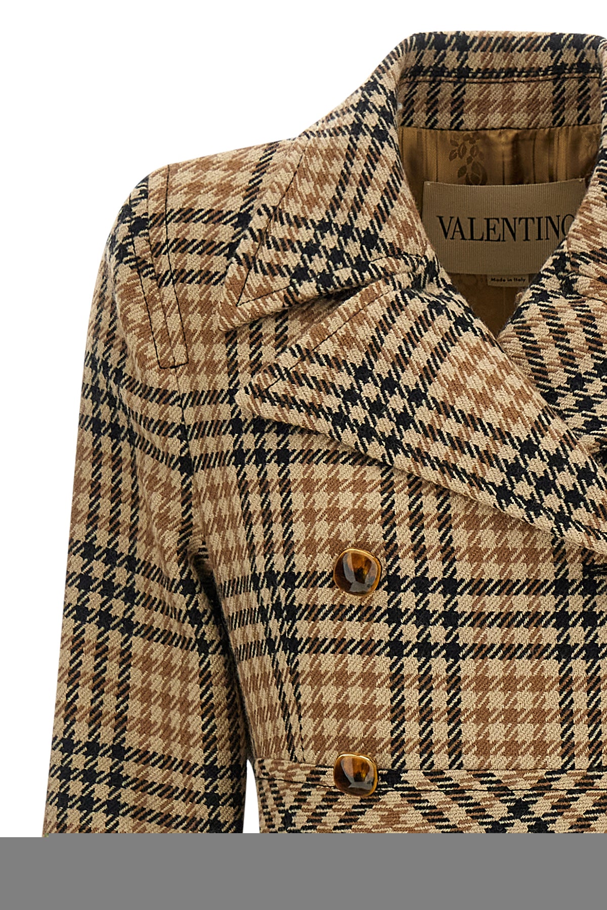 valentino garavani Valentino Garavani Houndstooth Wool coat