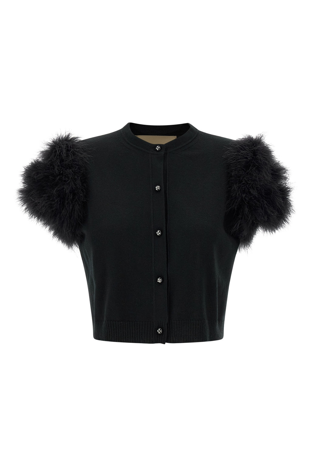 valentino garavani Valentino Garavani feathered knit cardigan
