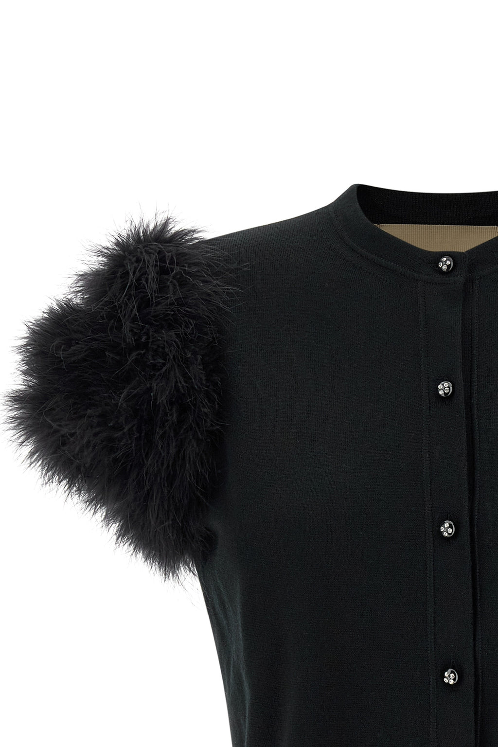 valentino garavani Valentino Garavani feathered knit cardigan