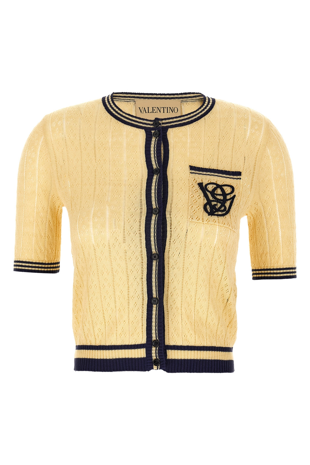 VALENTINO GARAVANI Valentino Garavani VG embroidery cardigan For Women 45% li, 38% vi, 17% co