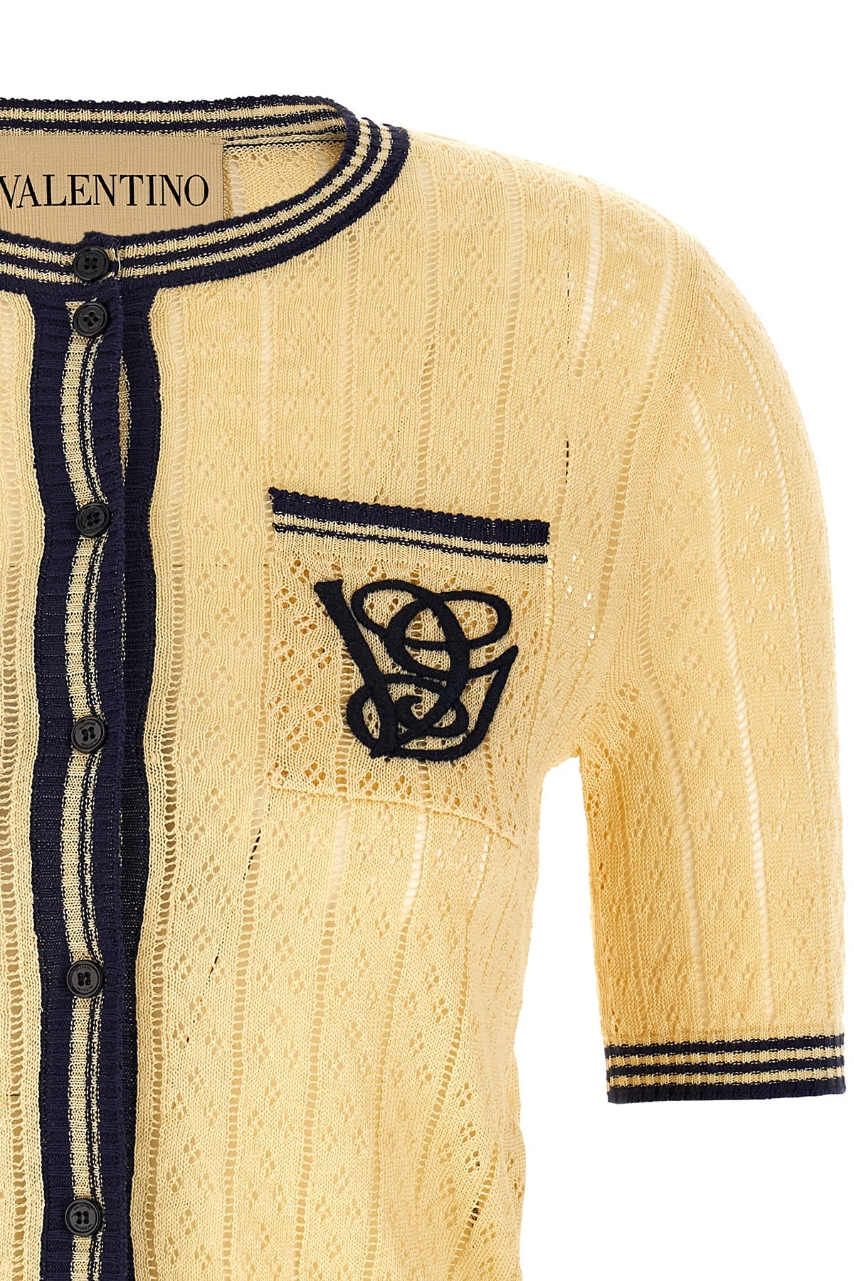VALENTINO GARAVANI Valentino Garavani VG embroidery cardigan For Women 45% li, 38% vi, 17% co