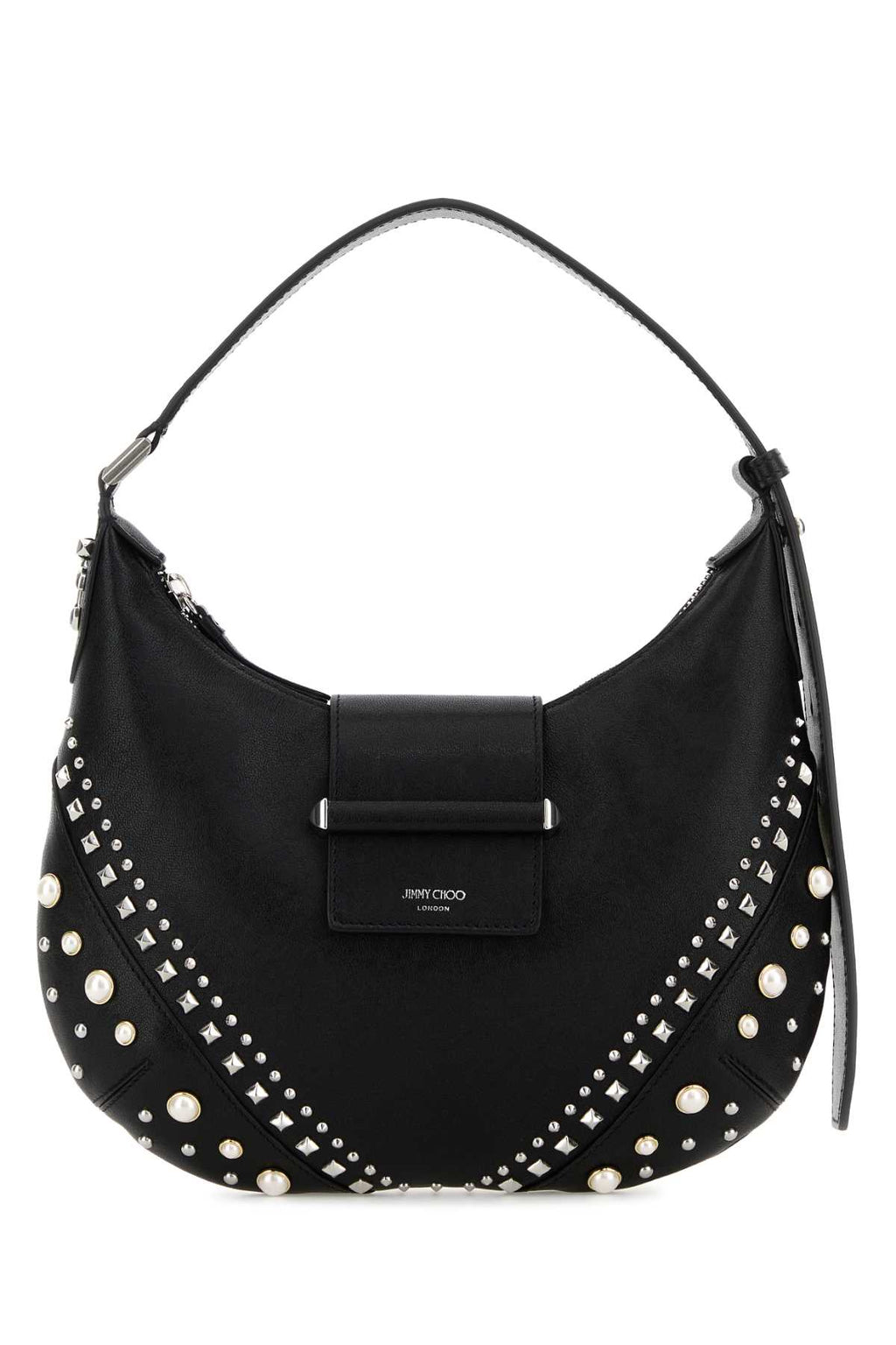 JIMMY CHOO BAR HOBO/S For Women Exterior: 100% Leather Lining: 100% Fabric Finishing: Silver metal