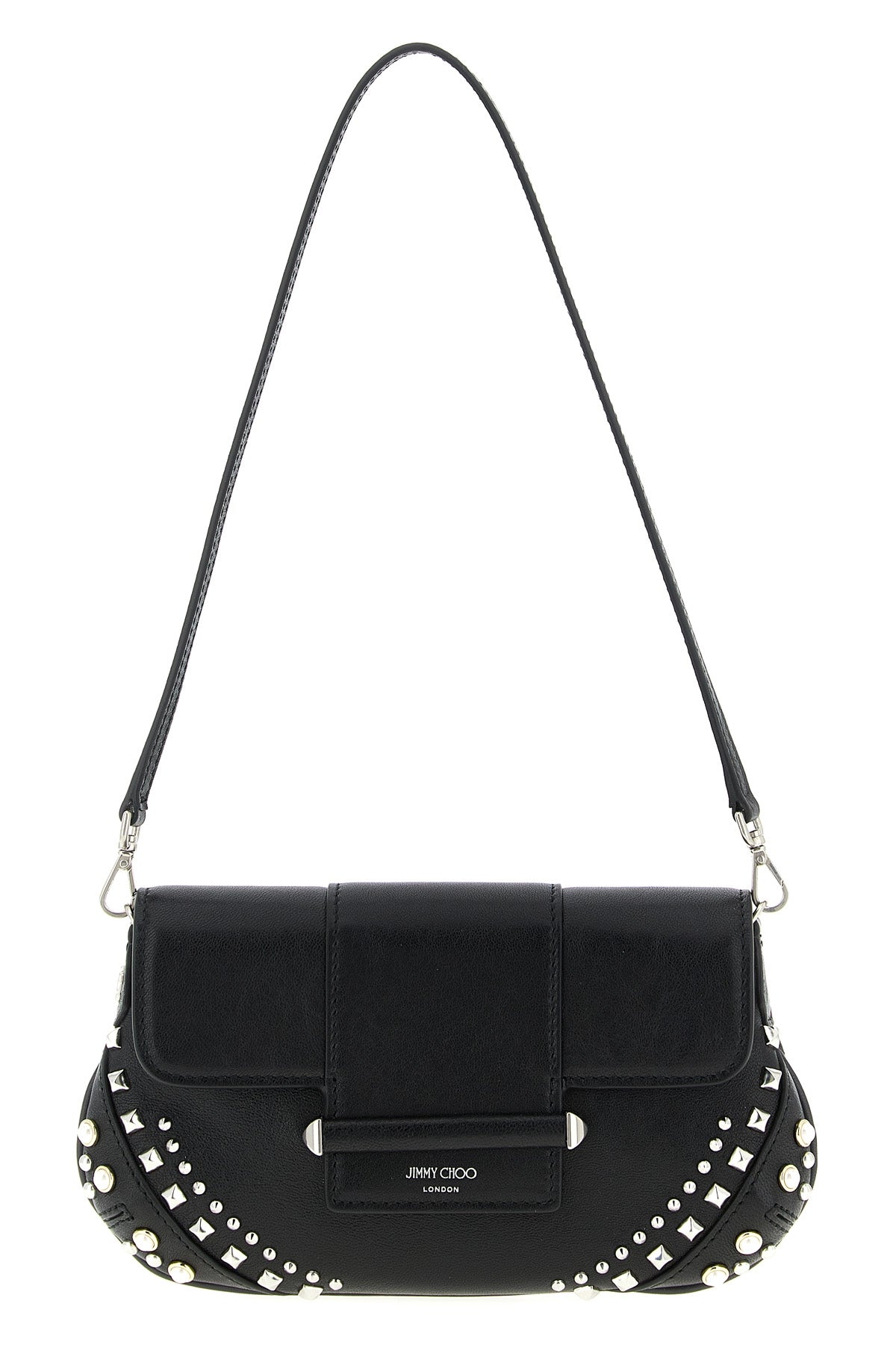 JIMMY CHOO 'Bar' wallet on chain For Women 80% lamb leather 20% brass