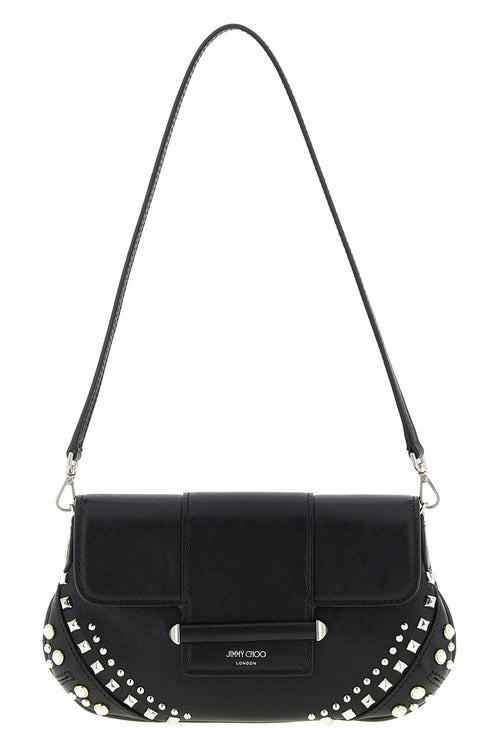 JIMMY CHOO 'Bar' wallet on chain For Women 80% lamb leather 20% brass