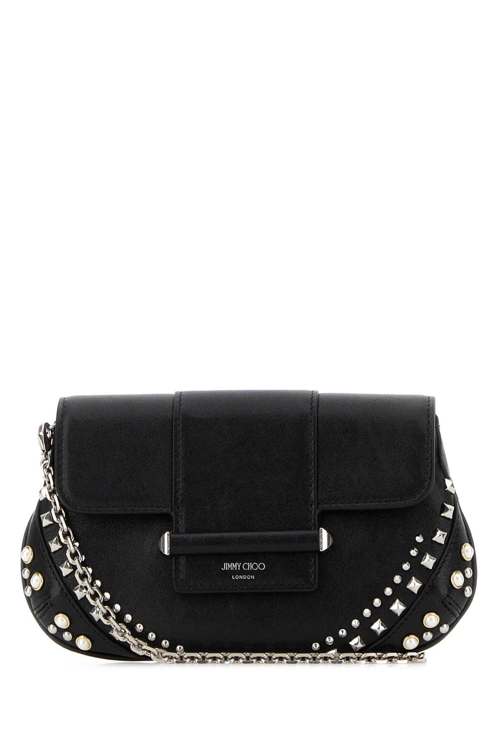 JIMMY CHOO BAR WALLET/CHAIN For Women Exterior: 100% Leather Lining: 100% Fabric Finishing: Silver metal