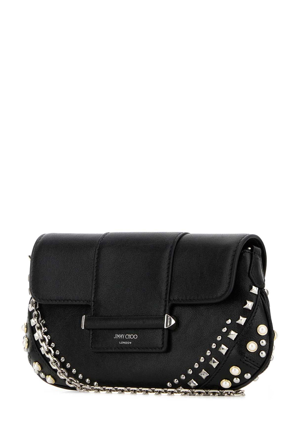 JIMMY CHOO BAR WALLET/CHAIN For Women Exterior: 100% Leather Lining: 100% Fabric Finishing: Silver metal