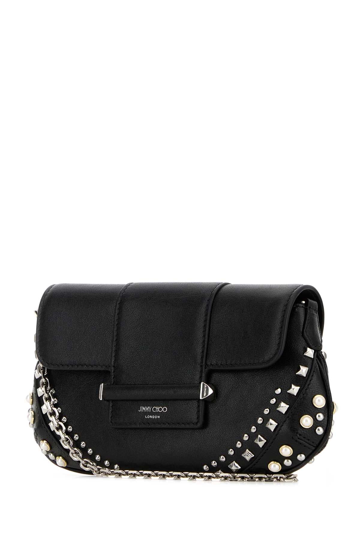 JIMMY CHOO BAR WALLET/CHAIN For Women Exterior: 100% Leather Lining: 100% Fabric Finishing: Silver metal