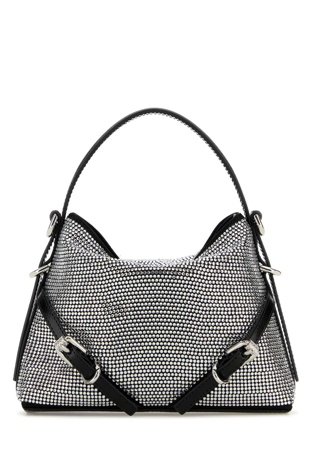 GIVENCHY VOYOU - NANO BAG For Women Exterior: 72% Viscose 28% Silk 100% Rhinestones Lining: 51% Polyurethane 49% Cotton Finishing: Silver metal