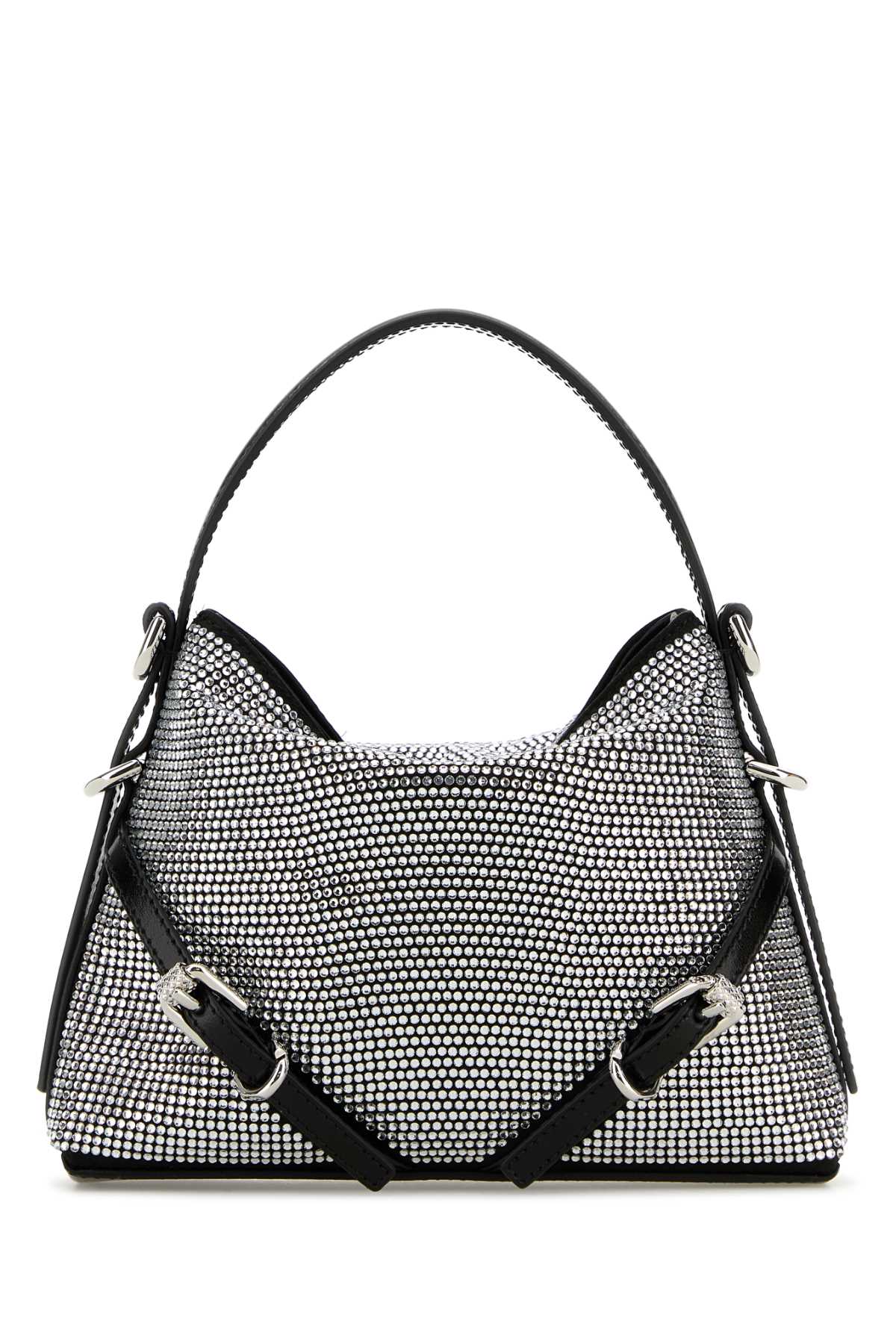 GIVENCHY VOYOU - NANO BAG For Women Exterior: 72% Viscose 28% Silk 100% Rhinestones Lining: 51% Polyurethane 49% Cotton Finishing: Silver metal