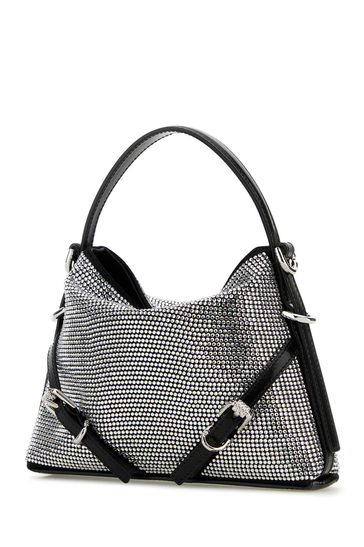 GIVENCHY VOYOU - NANO BAG For Women Exterior: 72% Viscose 28% Silk 100% Rhinestones Lining: 51% Polyurethane 49% Cotton Finishing: Silver metal