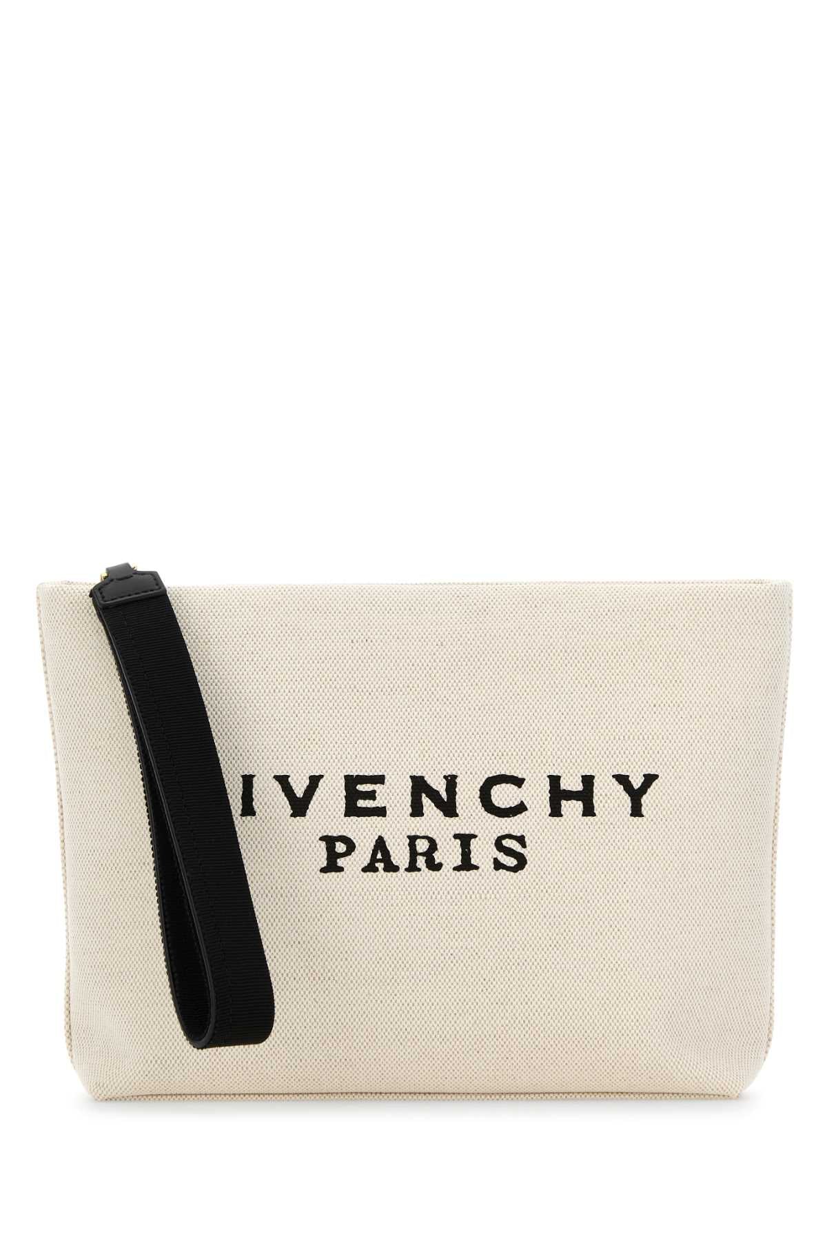 GIVENCHY GIVENCHY LOGO POUCH For Women Exterior: 58% Cotton 38% Linen 4% Polyurethane