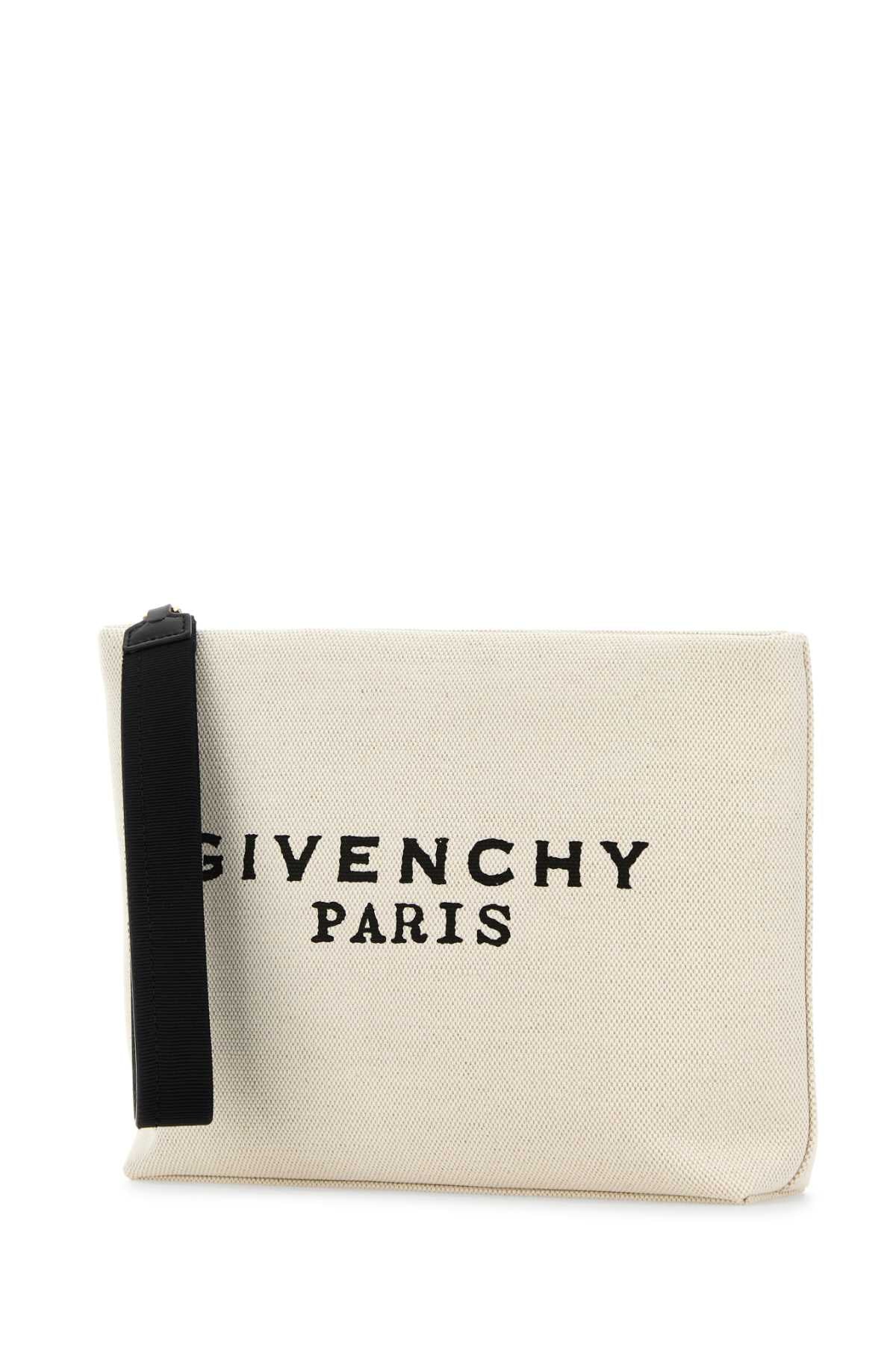 GIVENCHY GIVENCHY LOGO POUCH For Women Exterior: 58% Cotton 38% Linen 4% Polyurethane