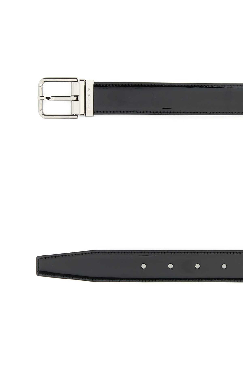 DOLCE & GABBANA CINTURA NO LOGO VERNICE For Men Exterior: 100% Leather Finishing: Ruthenium