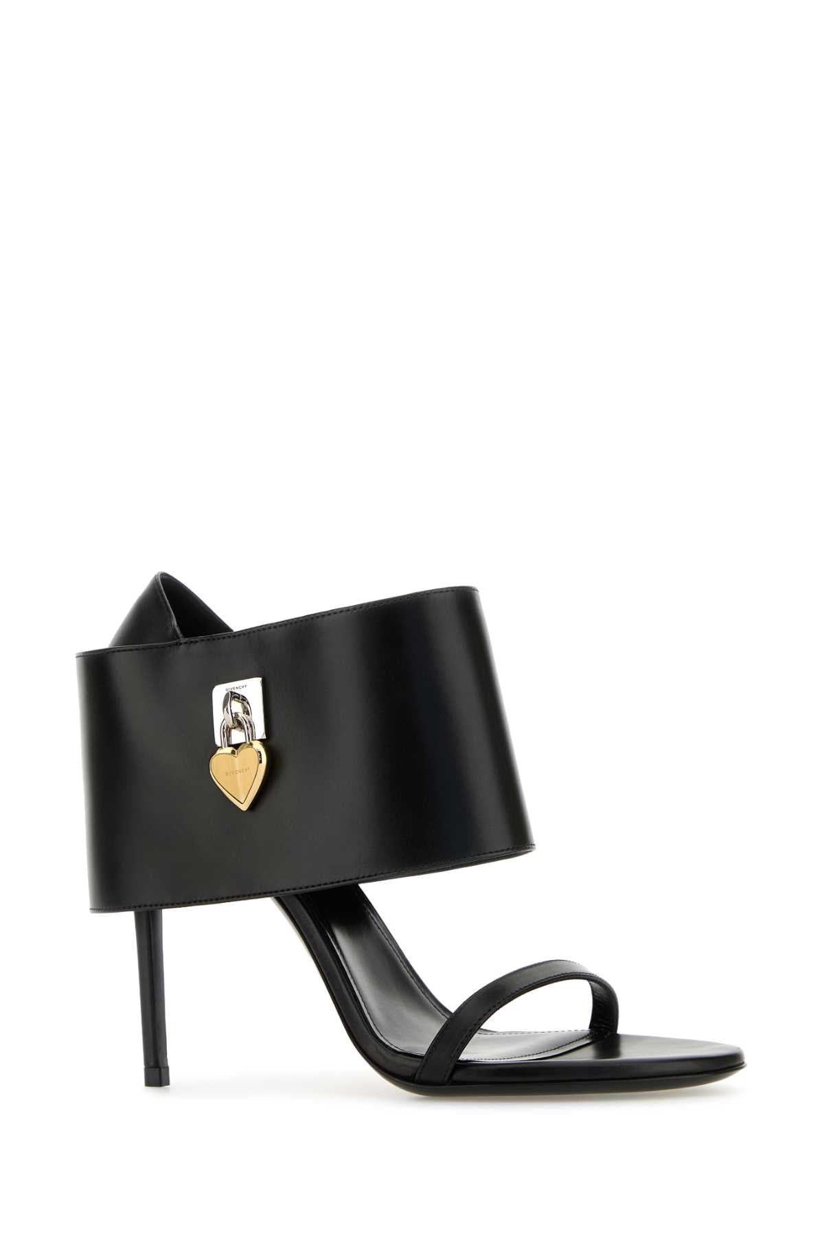 GIVENCHY SHARK LOCK SANDALS For Women Exterior: 100% Calf Interior: 100% Leather Sole: Leather