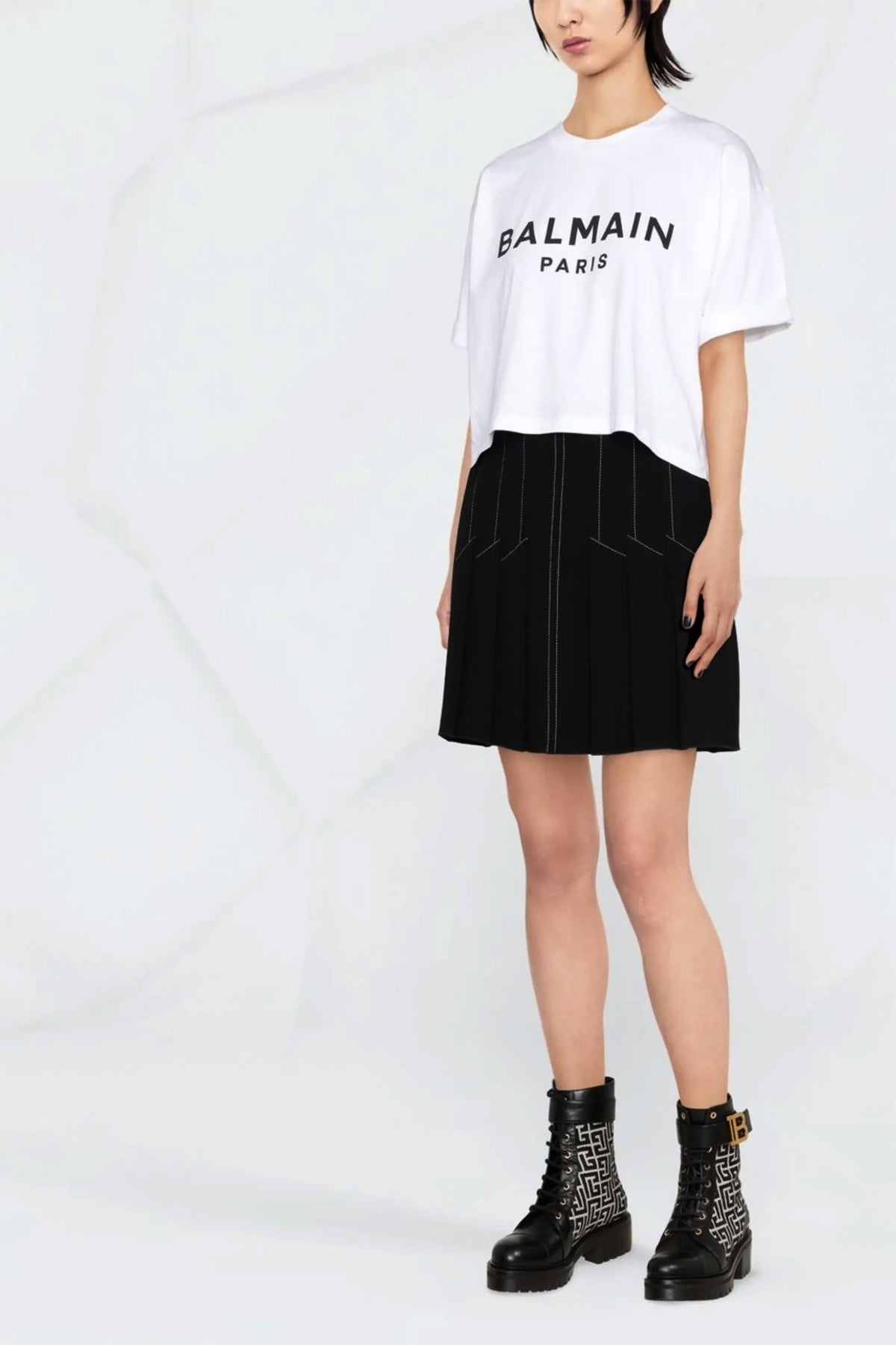 balmain Logo crop T-shirt
