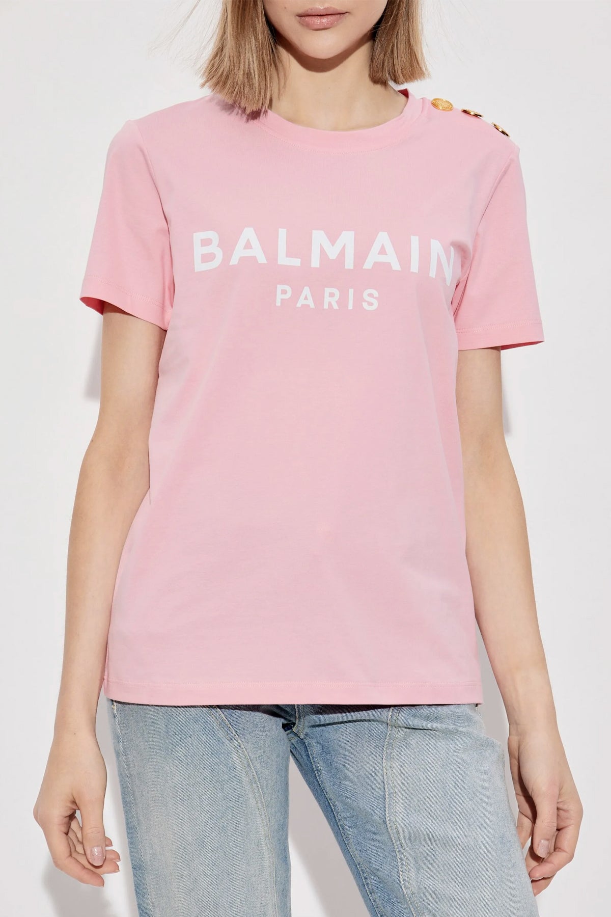 balmain Gold button t-shirt